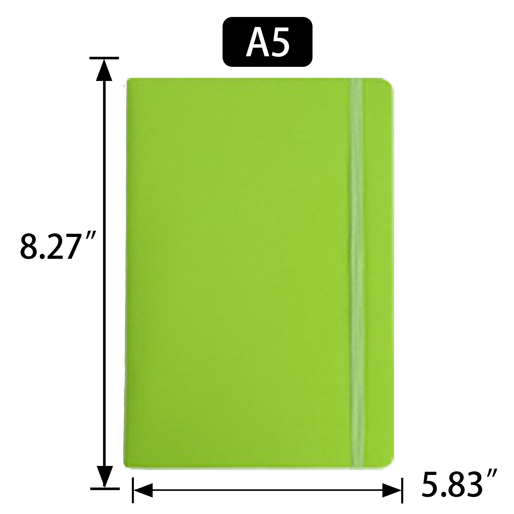 A5-sized notebooks with 12 color options available 2
