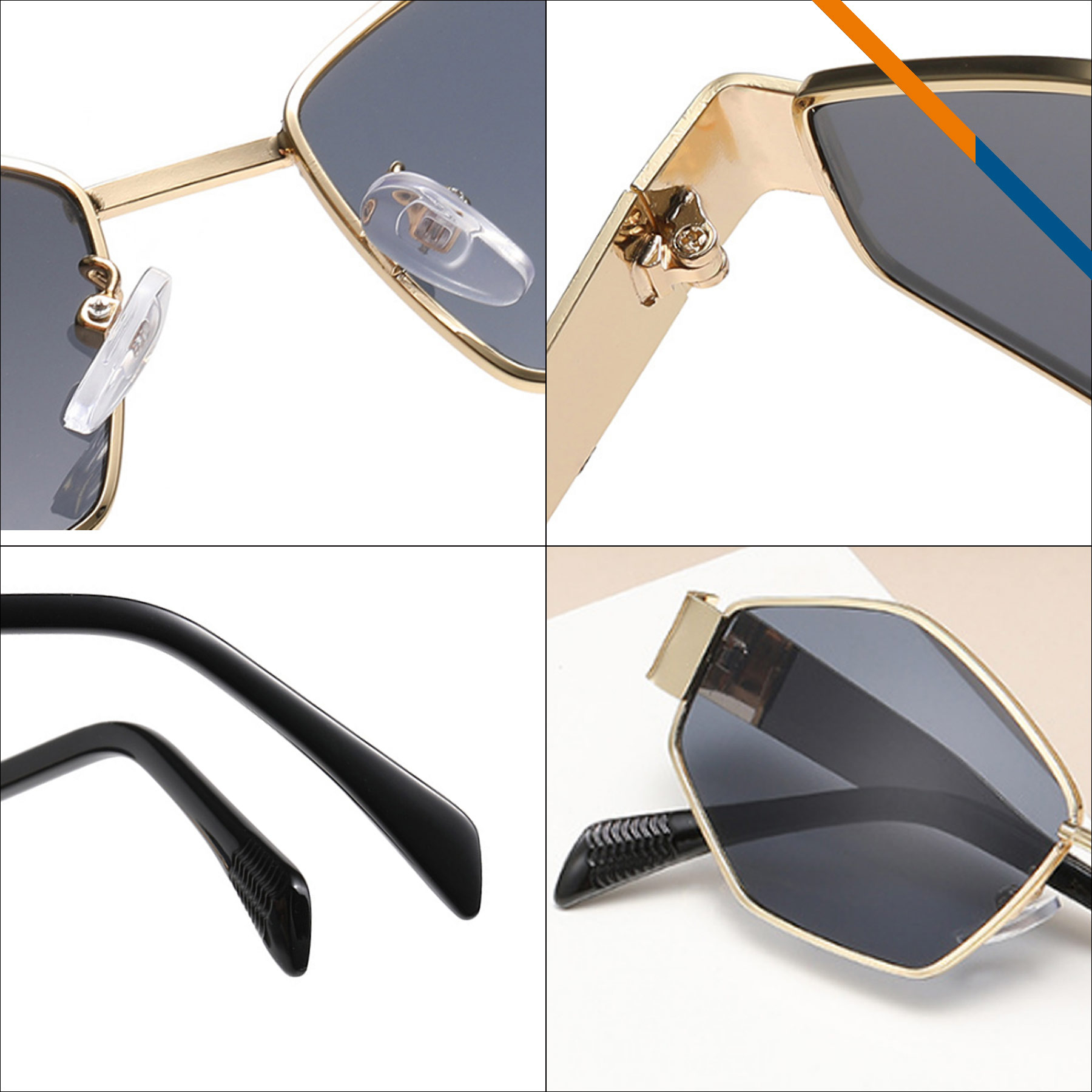 Chia Metal Hexagon Shaped Sunglasses 8