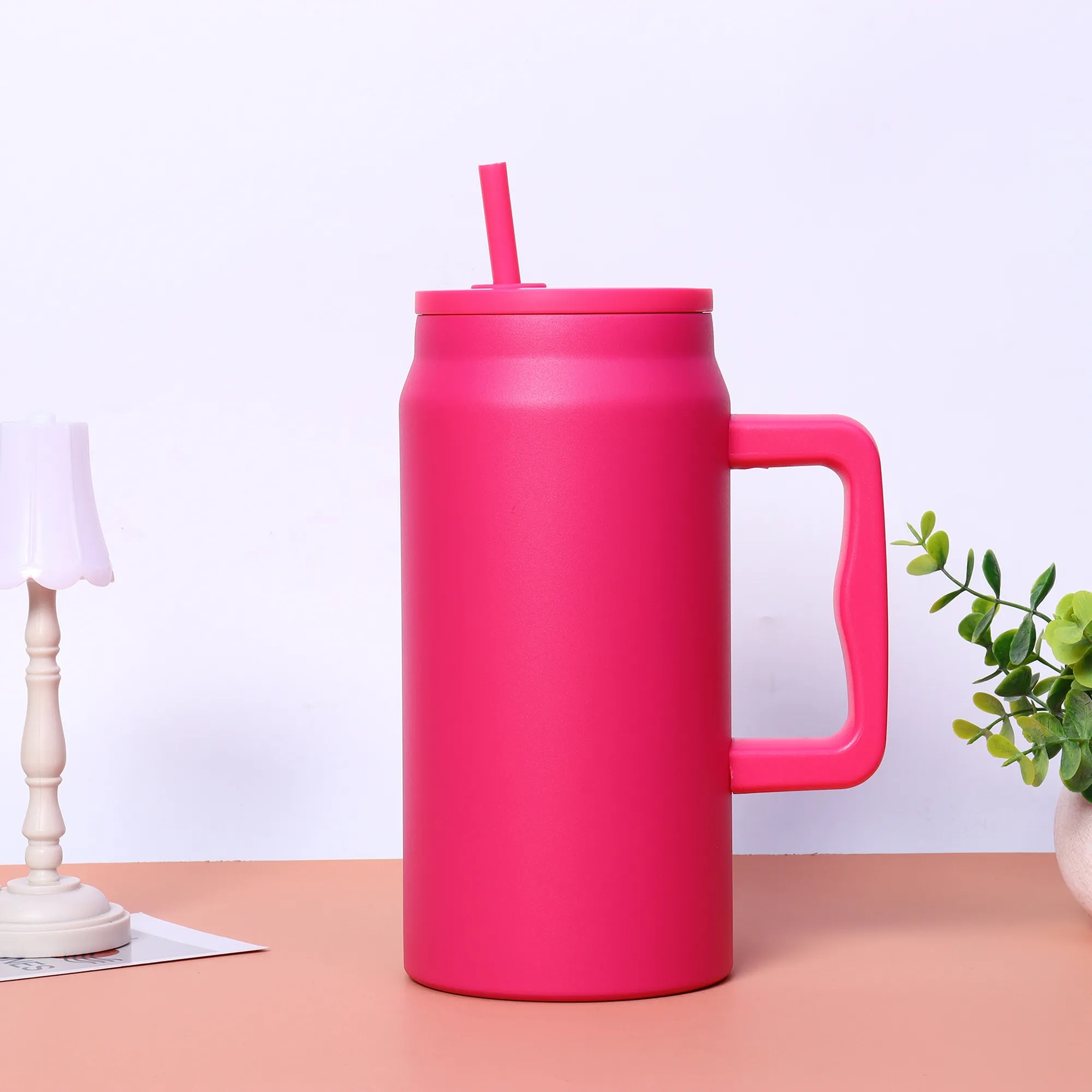 50oz Straw Lid Insulated Cup With Handle 6