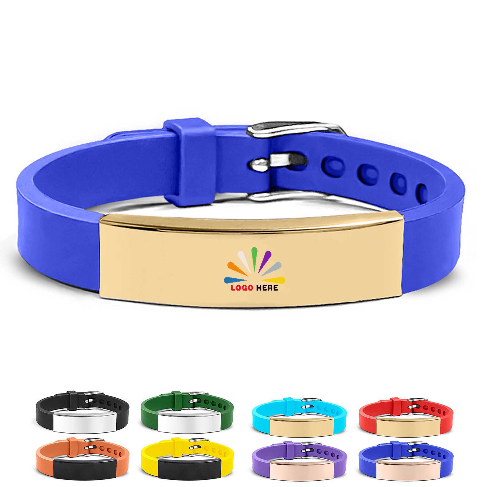 Full Color Stainless Steel Silicone Bracelets 1