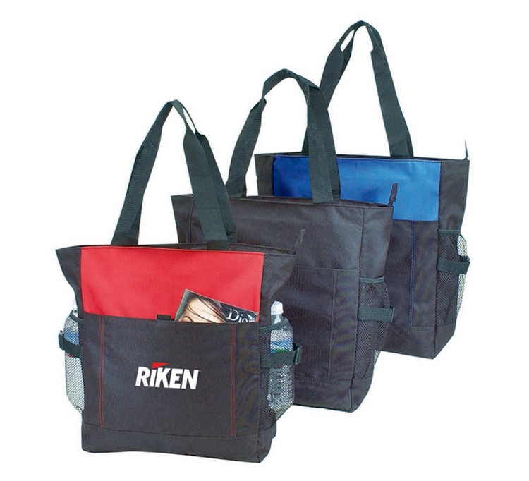 Deluxe Zippered Tote Bag, custom tote bag with logo imprint 3