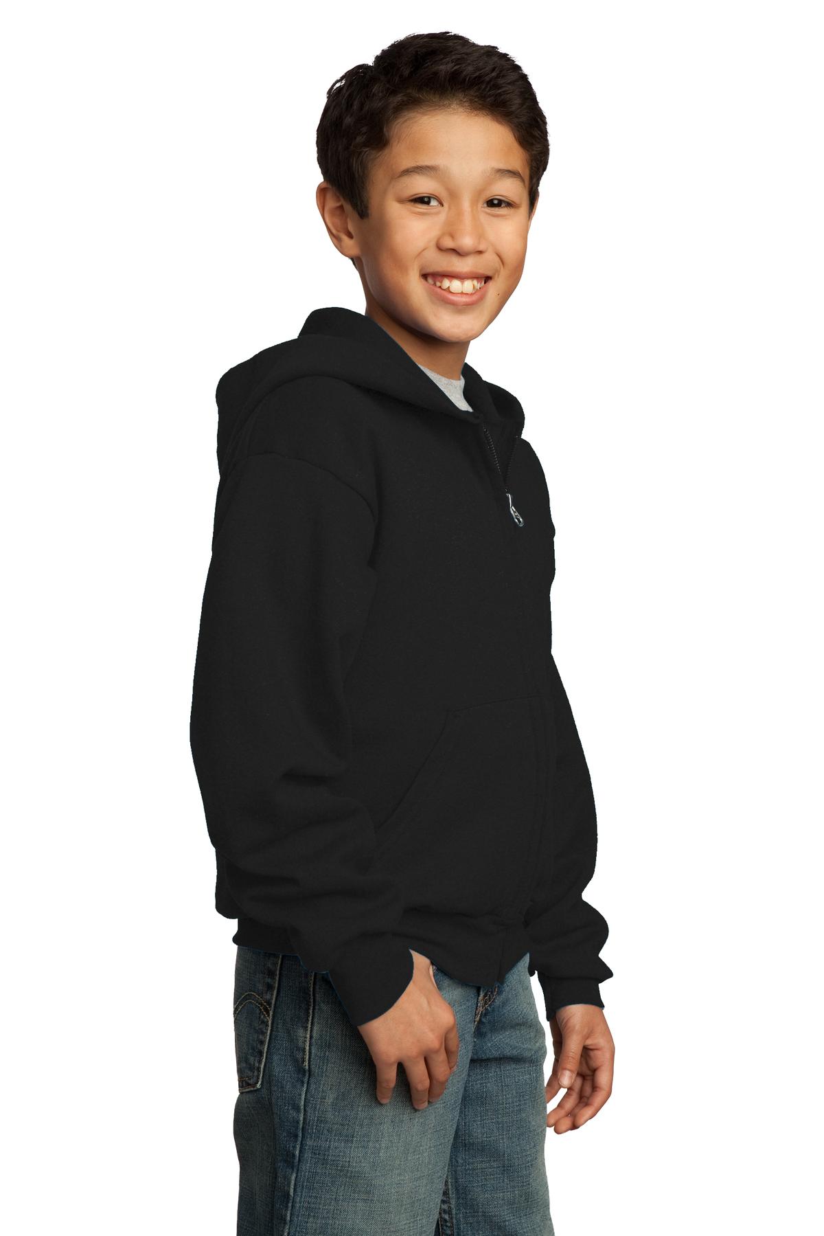 Port & Company® Youth Core Fleece Full-Zip Hooded Sweatshirt 56