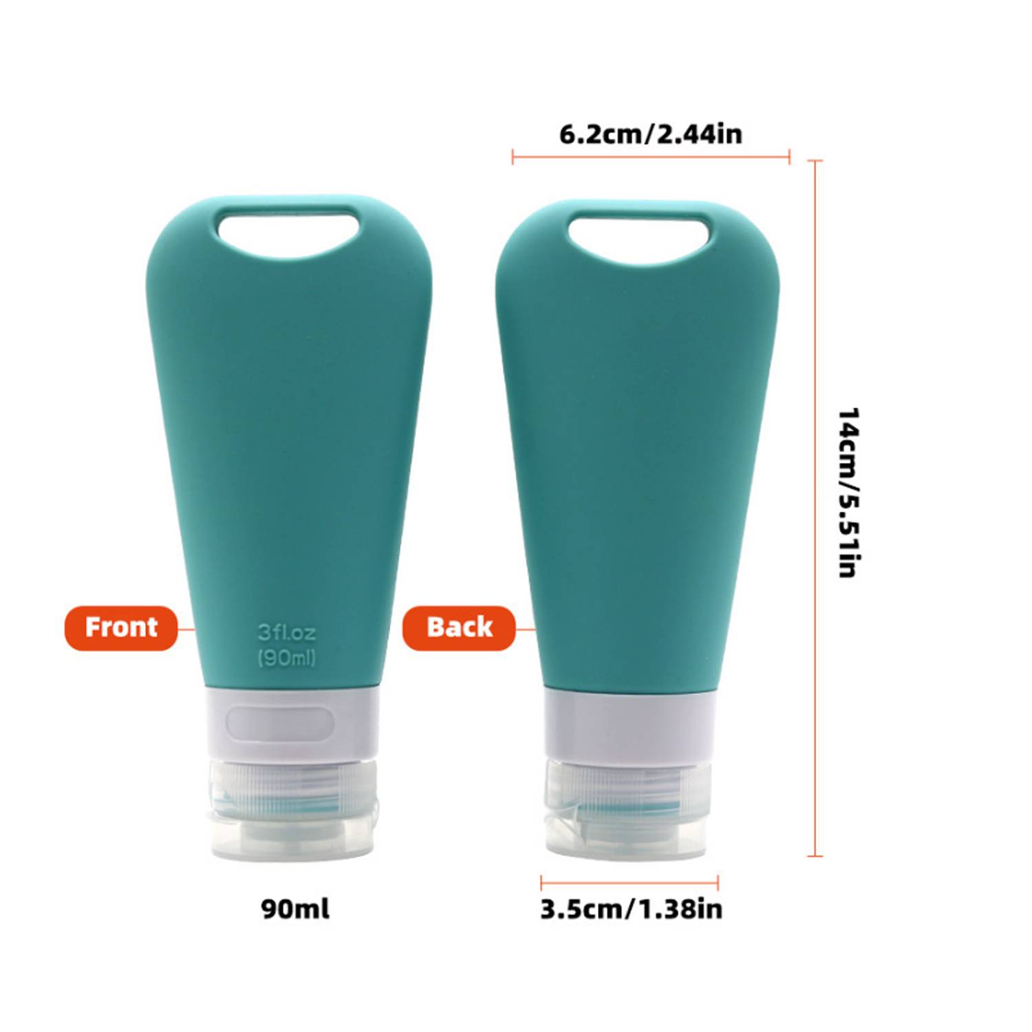 3Oz Leak Proof Squeezable Refillable Travel Toiletries 2