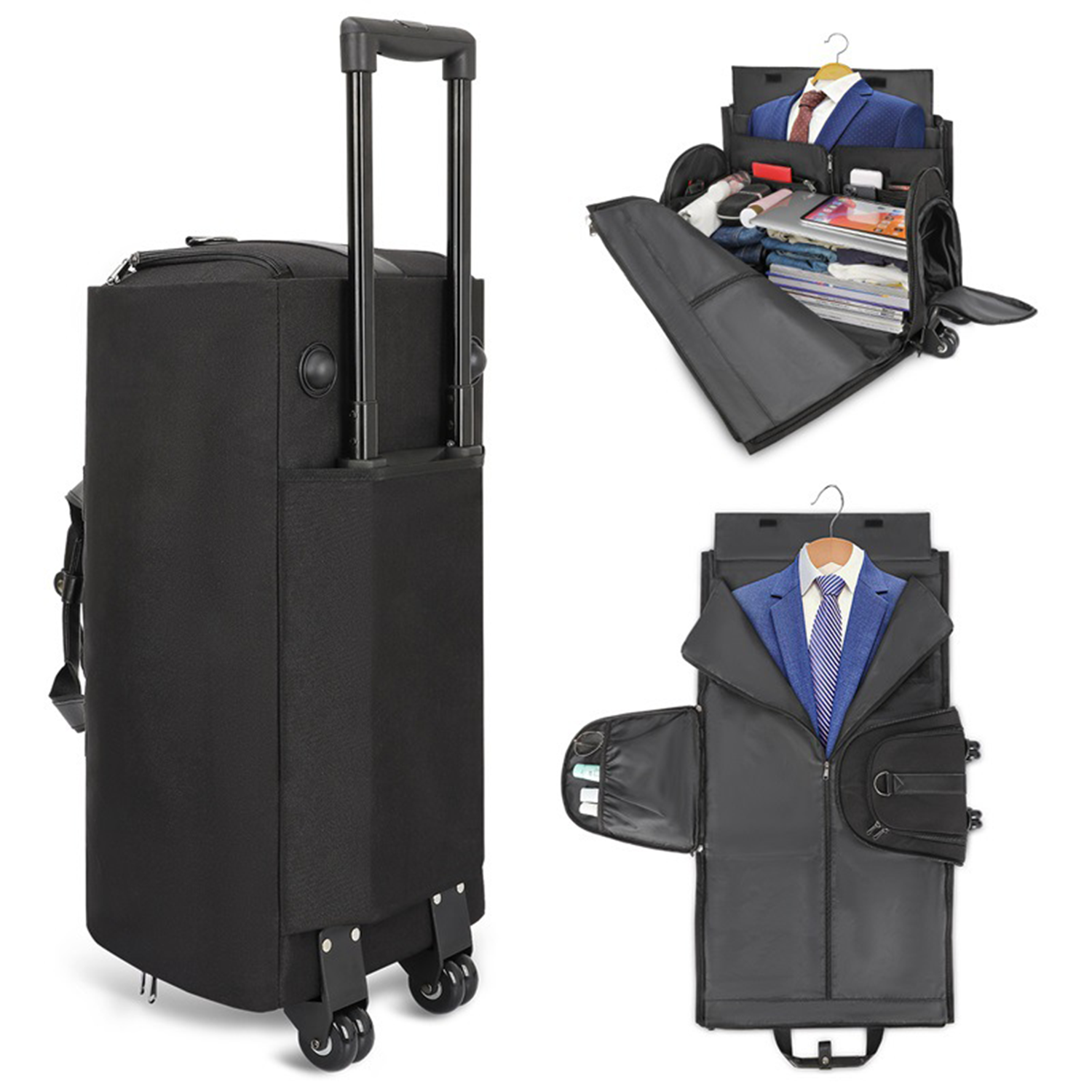 2 In 1 Heavy Hanging Garment Suitcase Duffel Bags 3