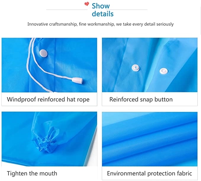 Men and Women Eva Raincoats, Non-Disposable Multifunctional 3