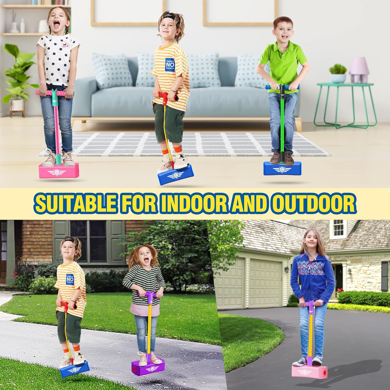 Foam Pogo Stick/Durable Foam and Bungee Jumper for Kids 1