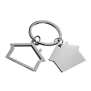 Alloy Dual House Shaped Keychain 15