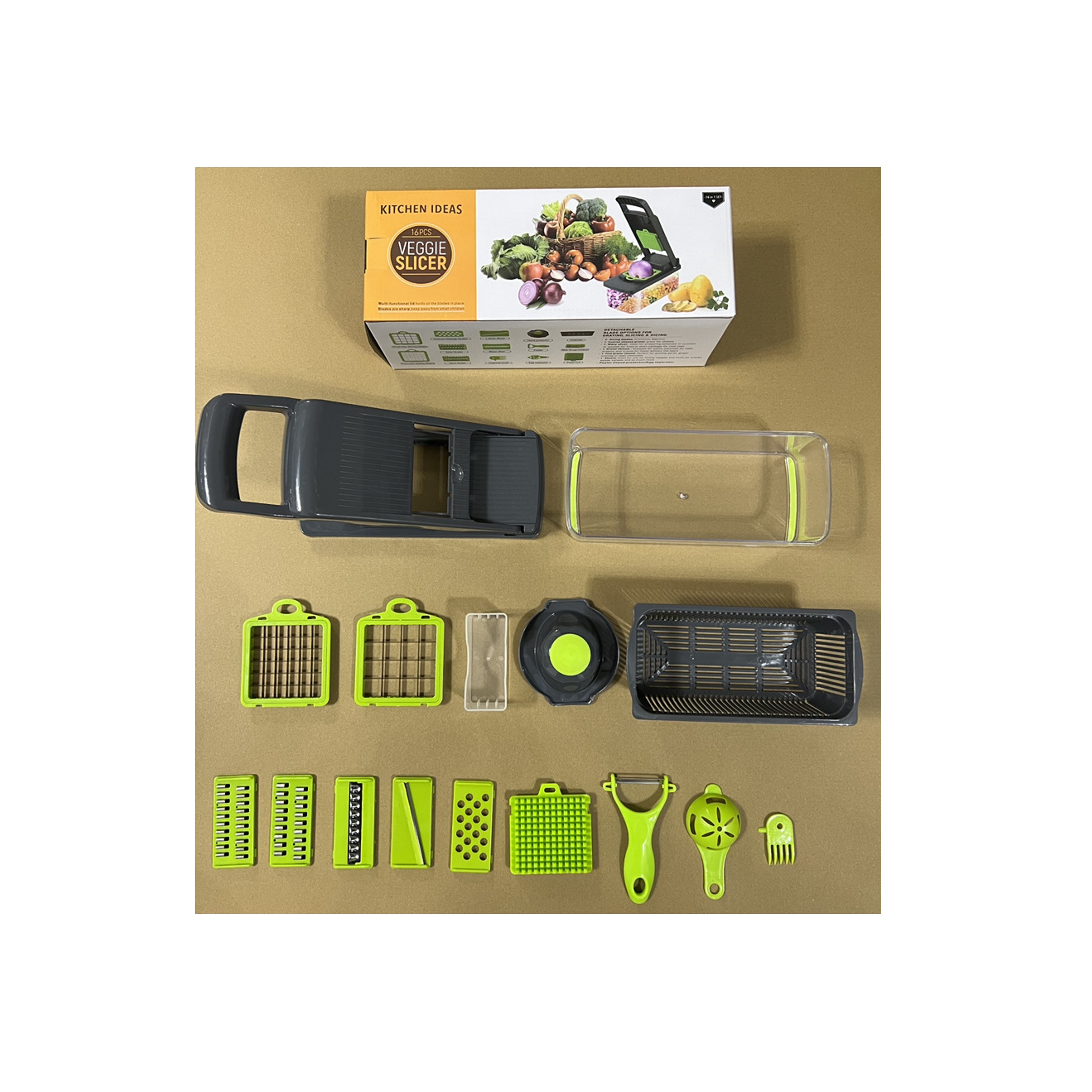 16pcs Vegetable Chopper with Container (direct import) 3
