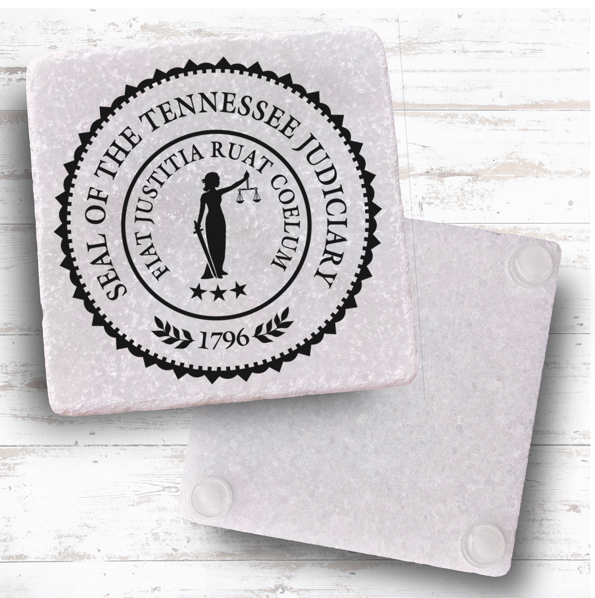 Square Coaster White Tumbled Marble 5