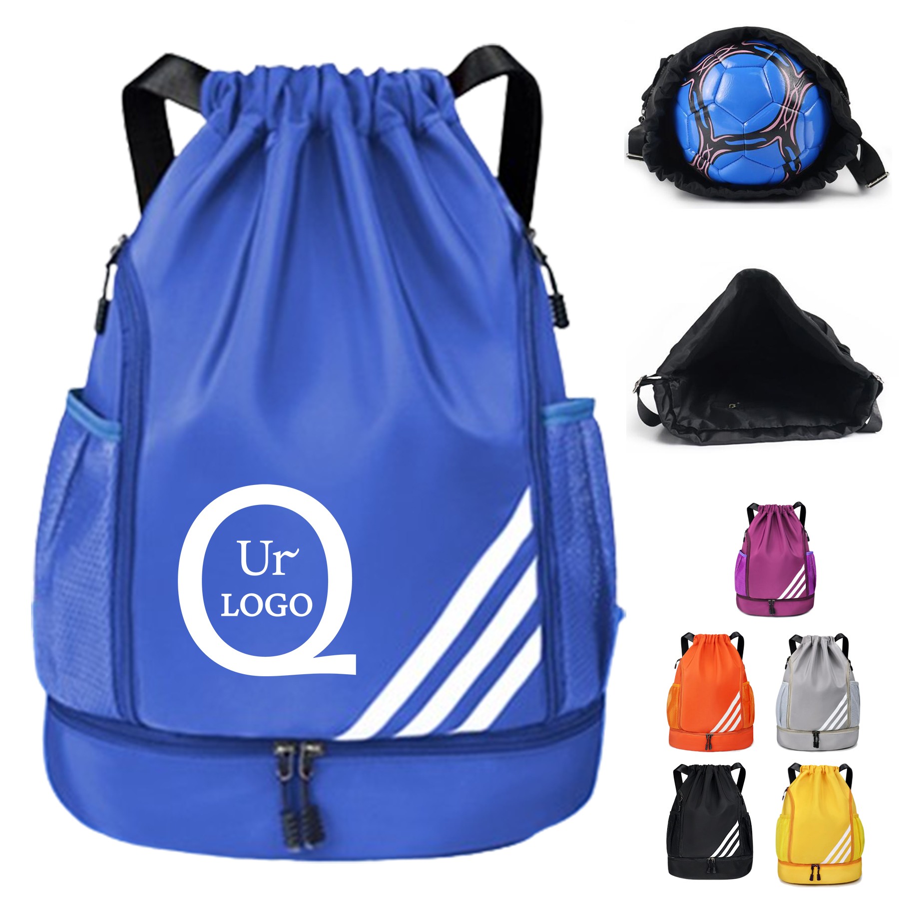 10.63X1.97X6.5 Inch Oxford Fabric Drawstring Backpack