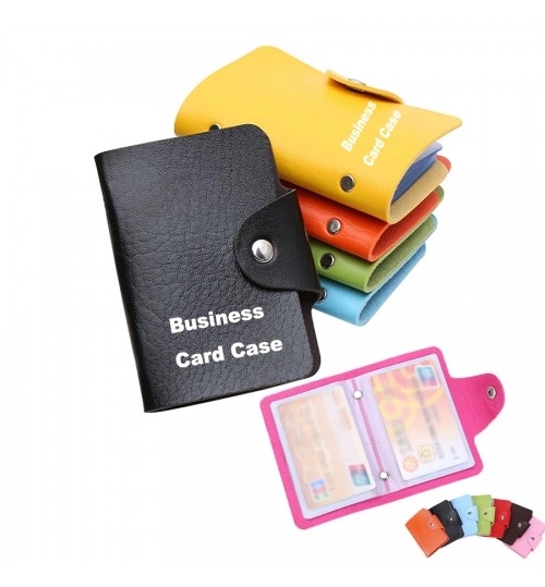 Leather Business Card Case, promotional clip with logo imprint 2