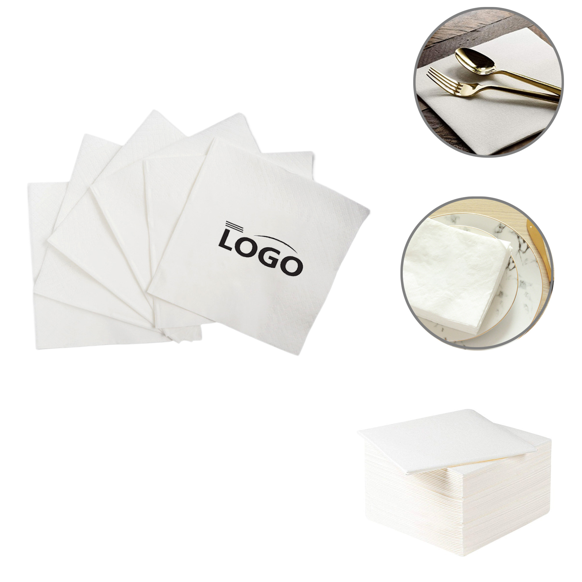 MOQ2750 Bulk Square Napkin Advertising Sheets 2