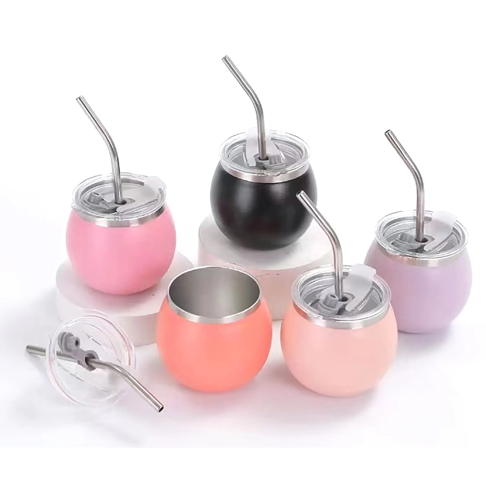 6Oz Eggshell Shaped Mate Cup With Straw 5