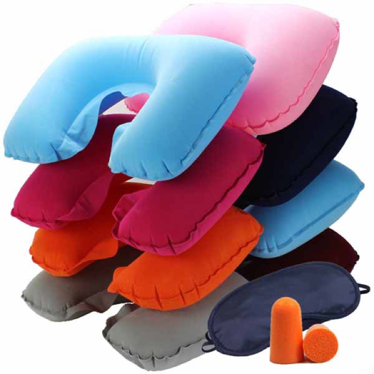 Inflatable Neck Travel Pillow + Eye Mask + Ear Plugs 3 Piece 6