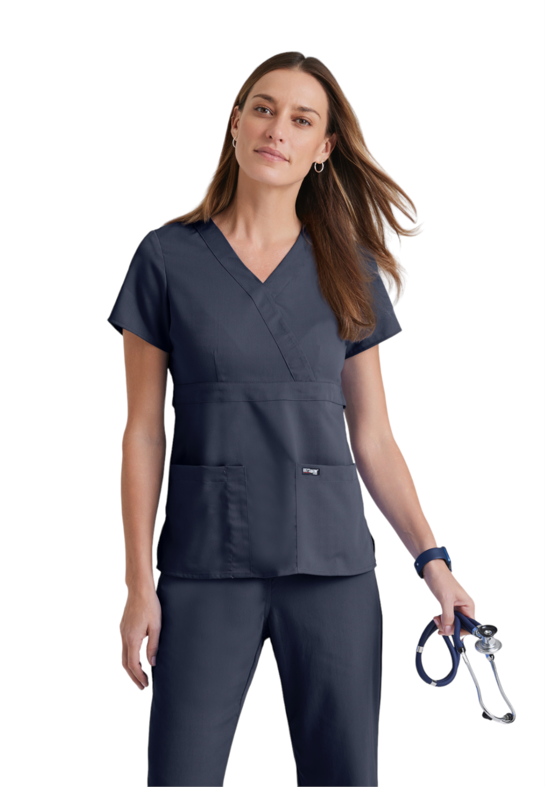 Grey's Anatomy Classic - Women's Two-Pocket Mock Wrap Riley Scrub Top 14