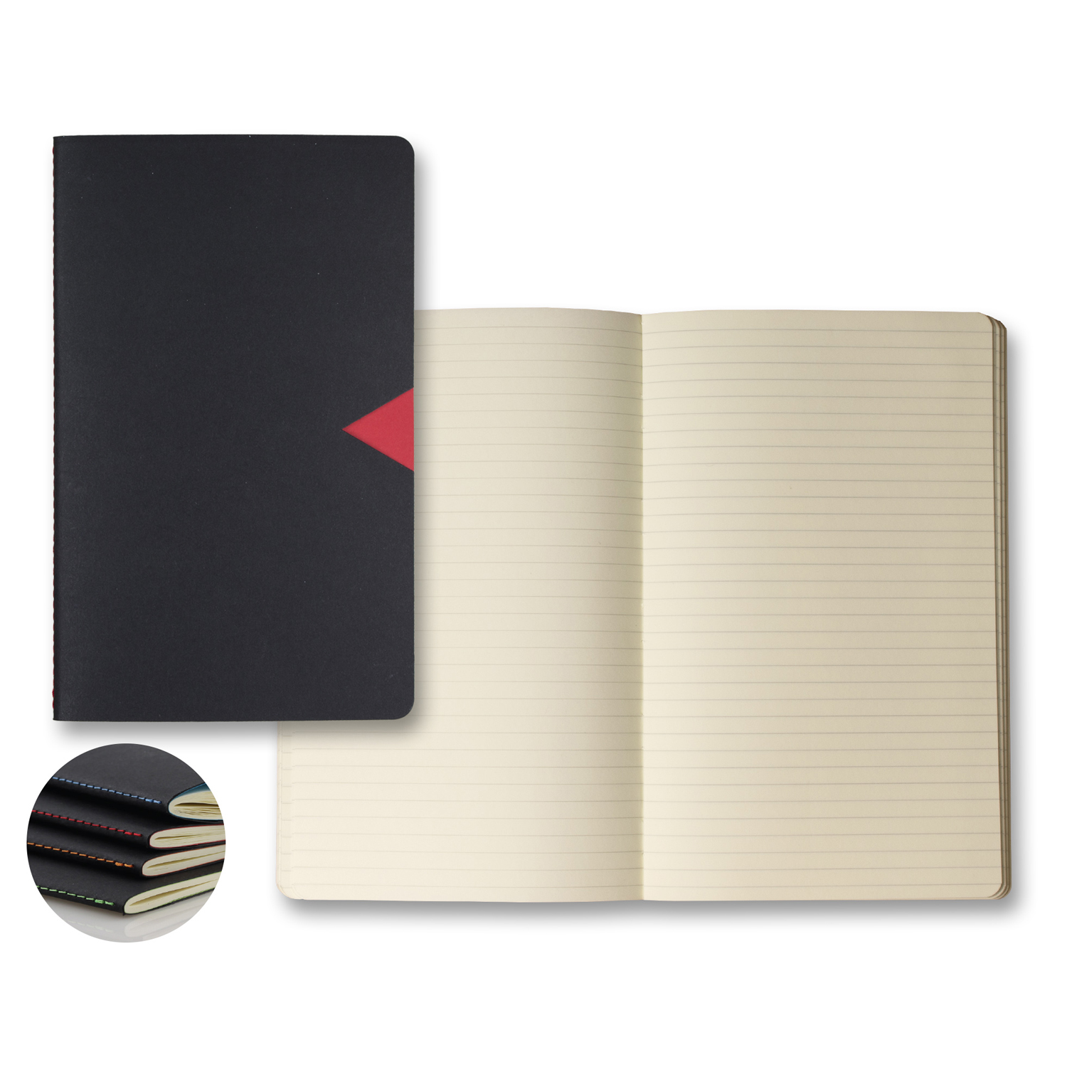 Castelli Black Notch Medio Lined Ivory Page Journal 3