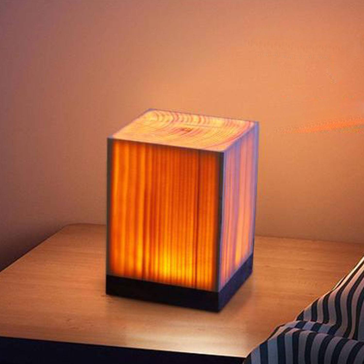Wooden rechargeable atmosphere bedroom night light 4