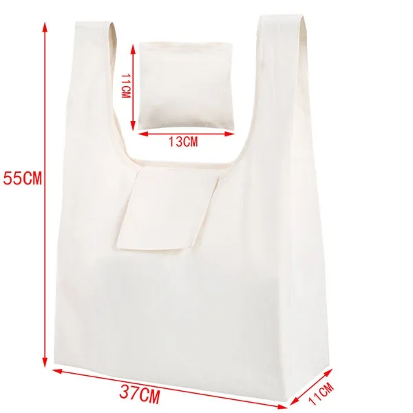 Foldable Cotton Shopping Tote Bag With Pouch, custom tote bag with logo imprint 6