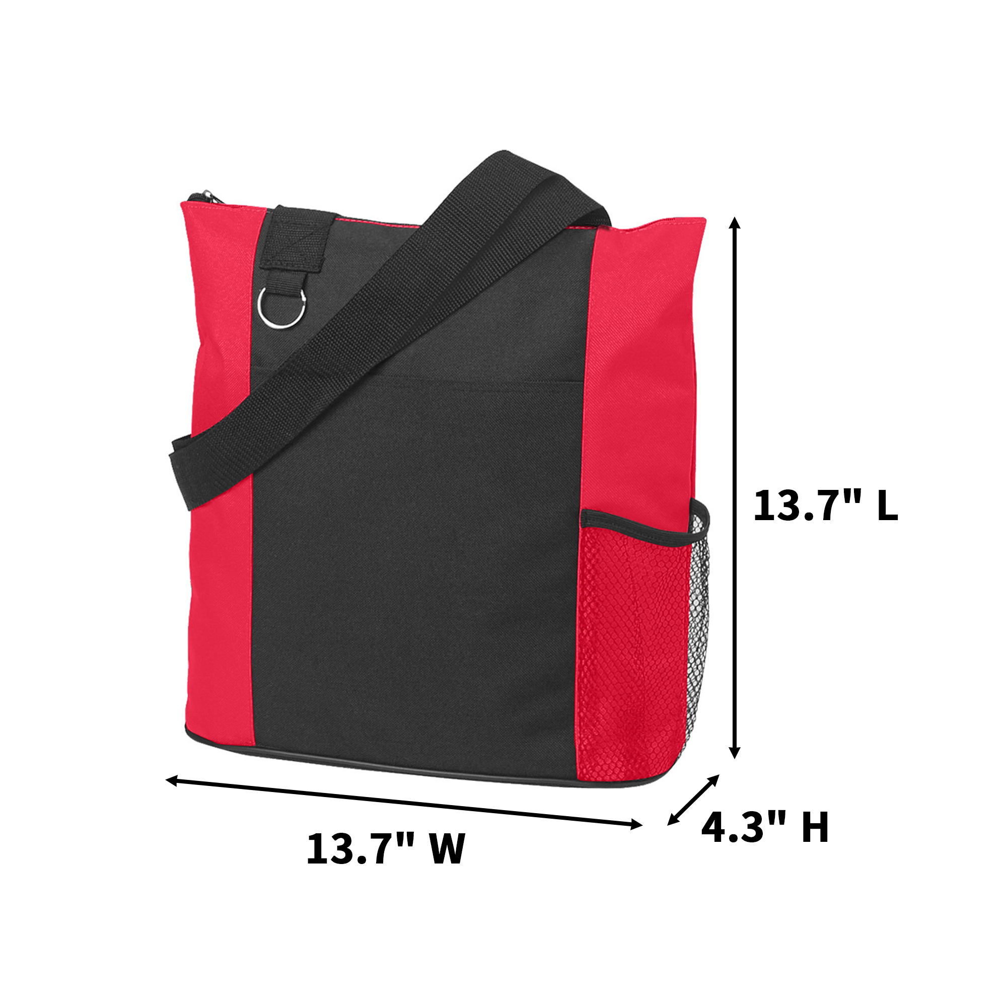 Oxford Zipper Tote With Shoulder Strap 13.7" Length X 13.7" Width X 4.3" Height 3