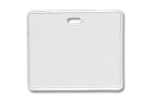 3.88" W x 3.08" H - Horizontal Clear Vinyl Badge Holder (Blank) 1