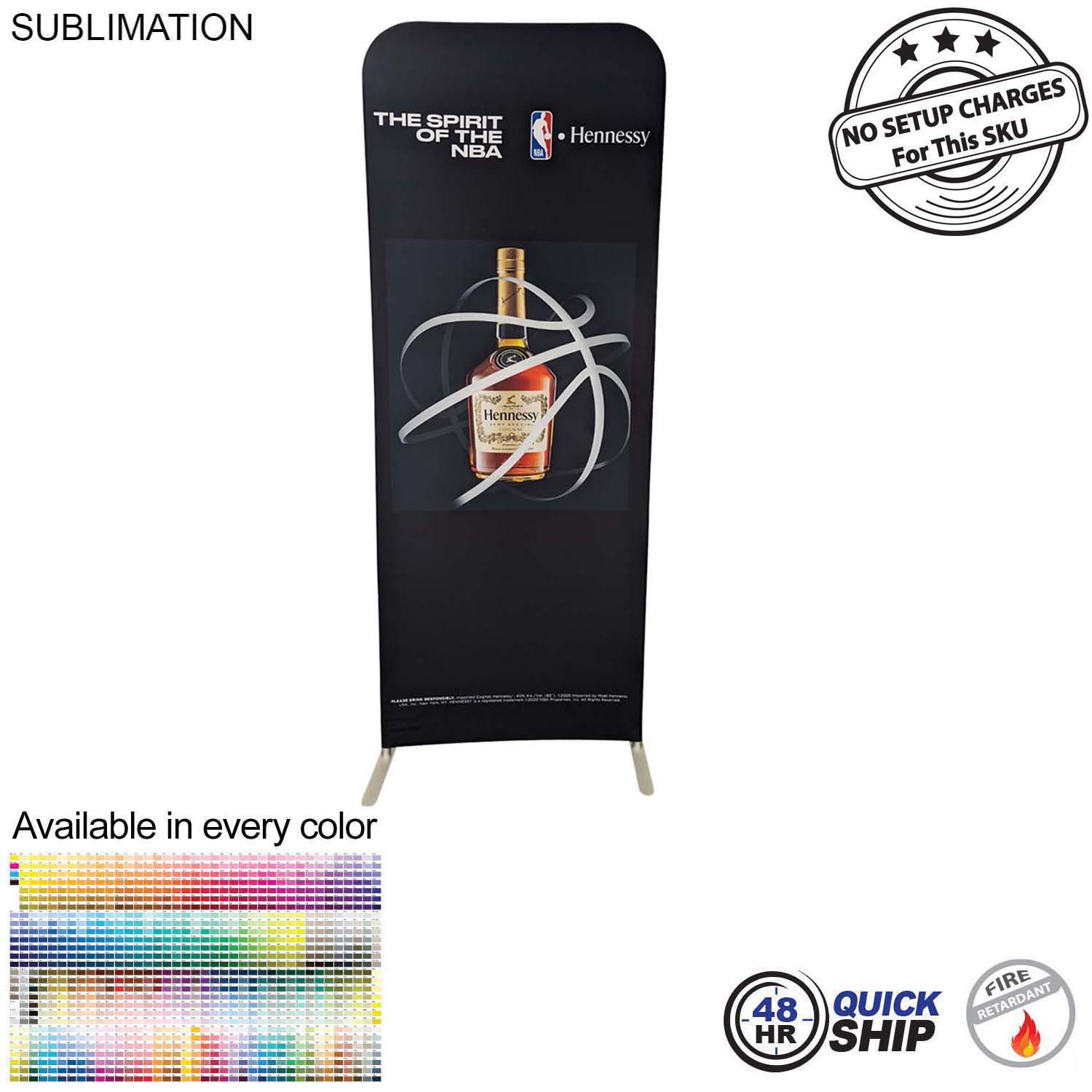 48Hr Quick Ship -2'W x 78"H EuroFit Tension Fabric Banner Display Kit, Graphics Double Sided 14