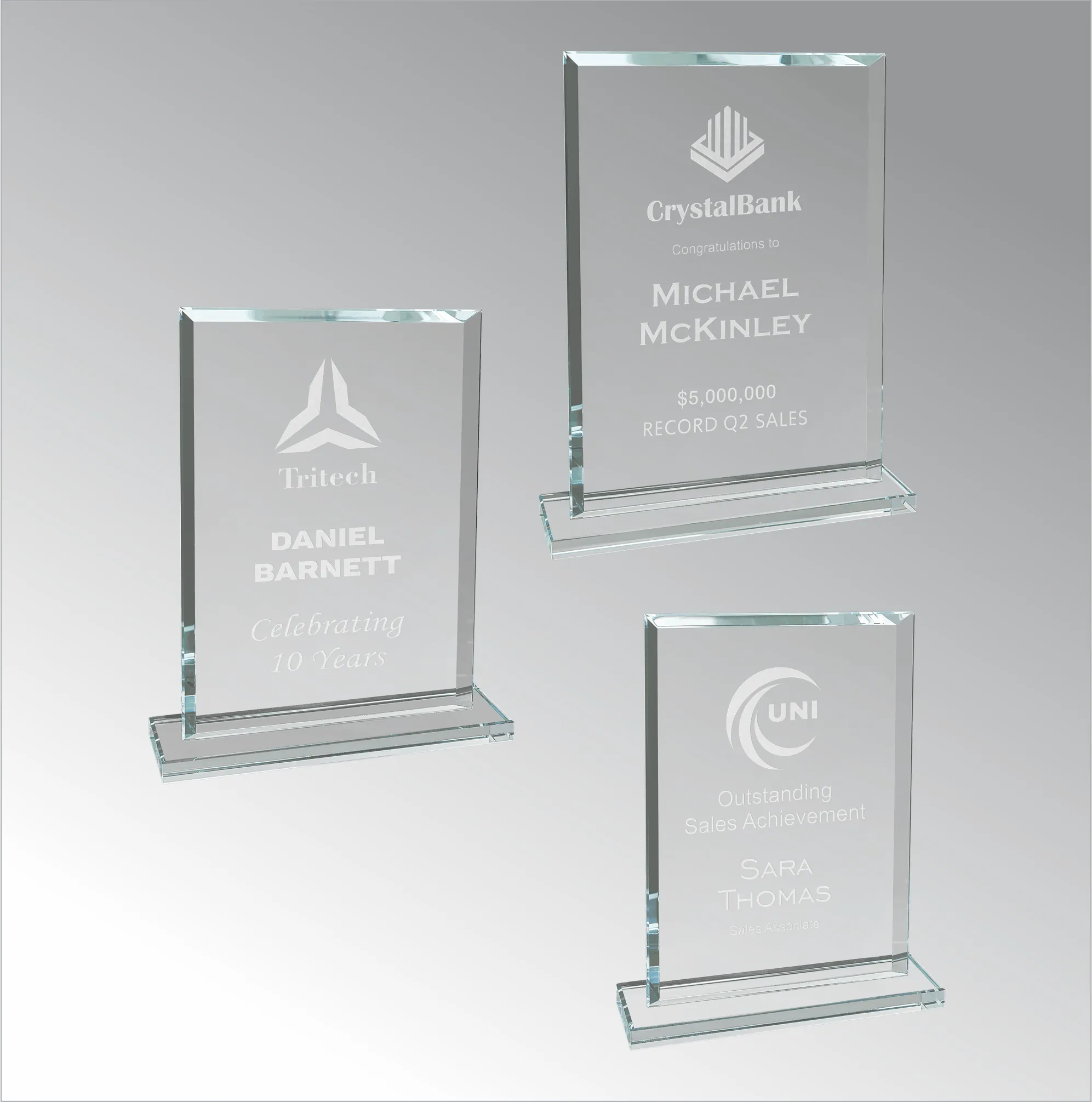 Rectangle Clear Glass Award 6