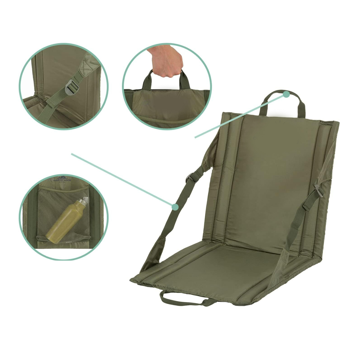 Portable Folding Outdoor Stadium Seat with Adjustable Strap 1