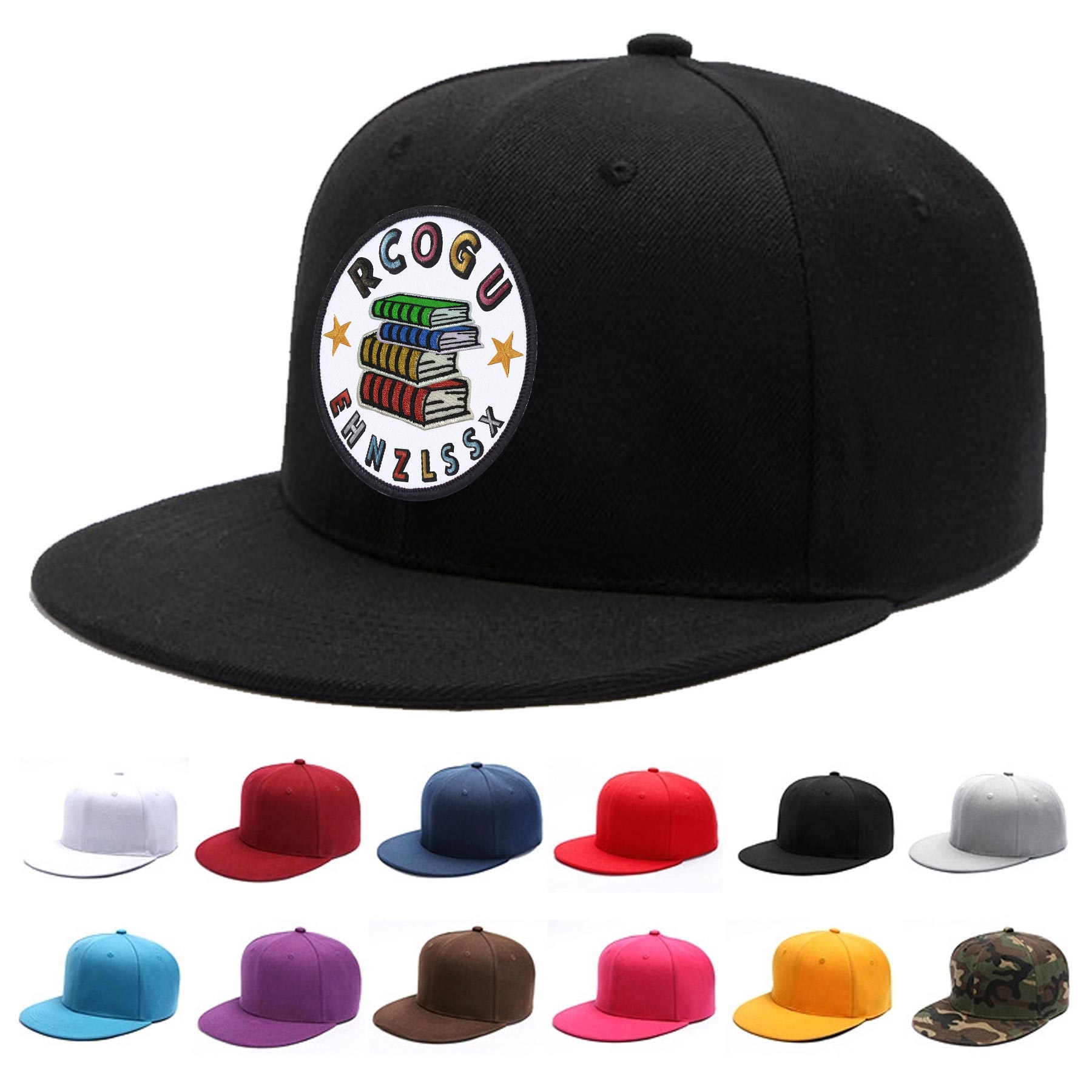 6 Panel Snapback Flat Bill Baseball Cap 2