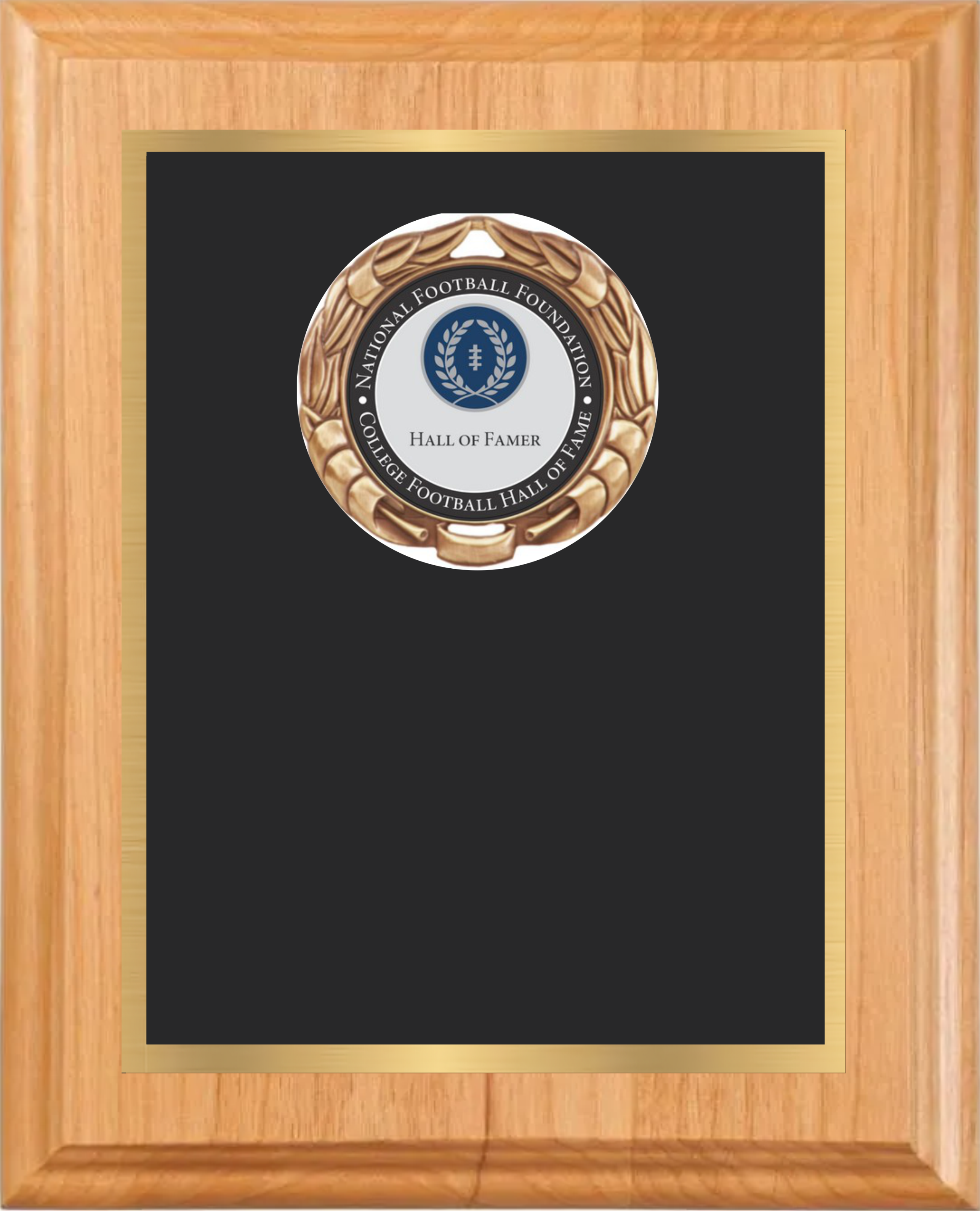 Solid Alder Wood Plaque w/Medallion Over Double Plate 5