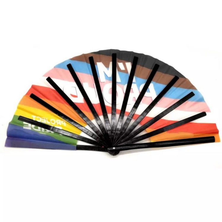9" Paper  Bamboo Folding Fan 3