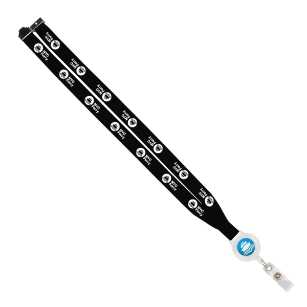IMPORT 3/4" Polyester Lanyard with Retractable Badge Reel and IPH7 back of neck convenience release. 109