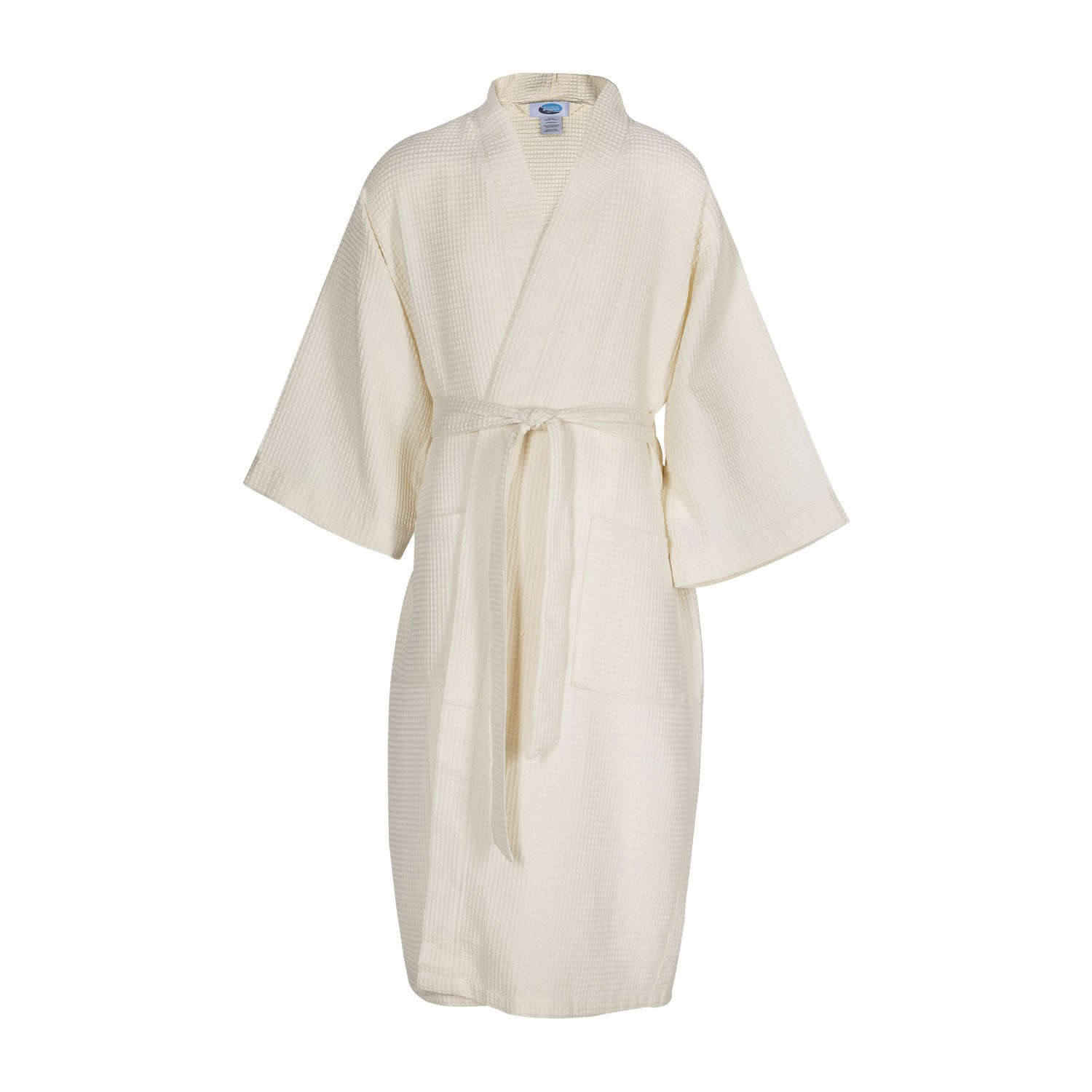 Mid Calf Length Waffle Weave Kimono Robe 3