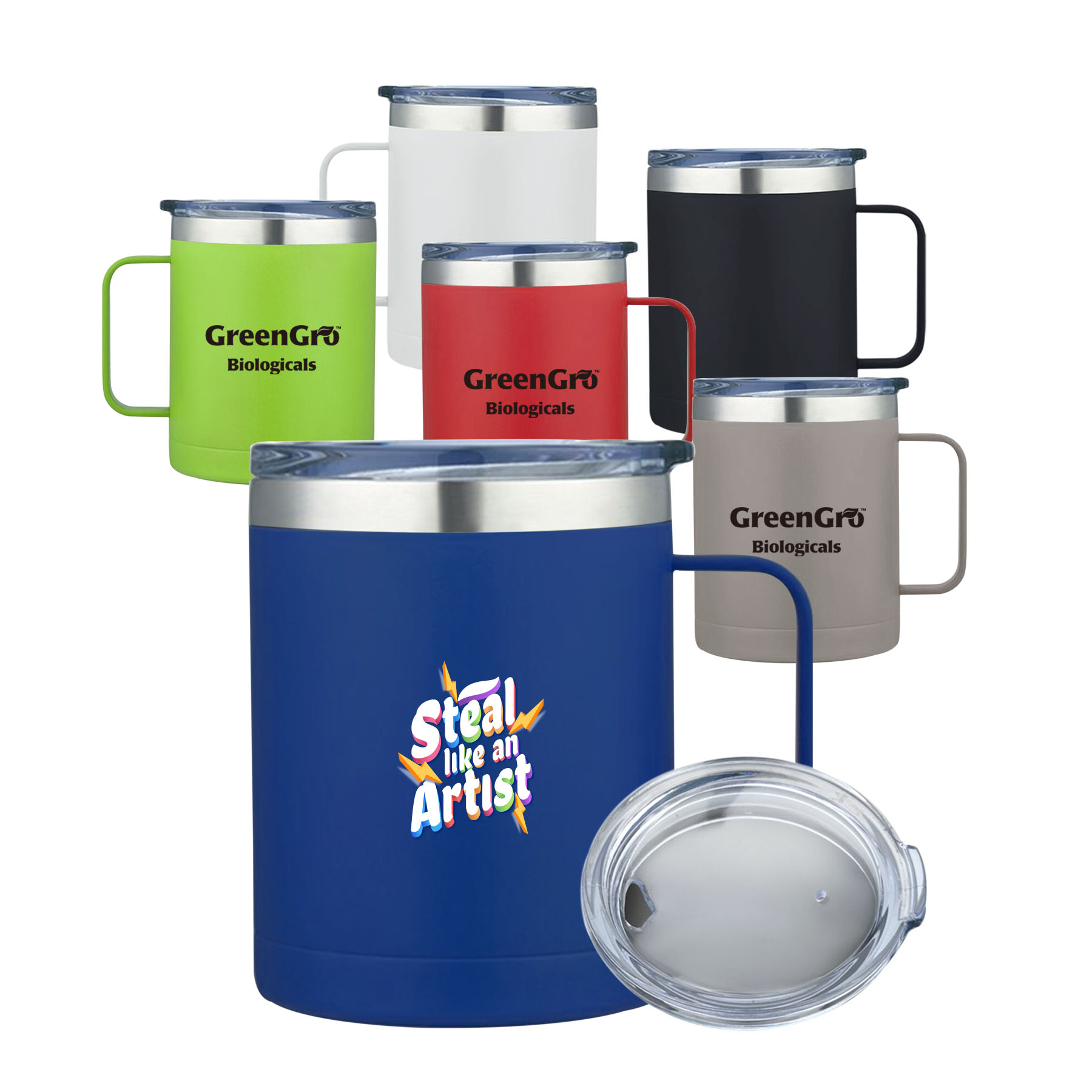 14oz. Stainless Steel Vacuum Camping Mug w/Handle 17