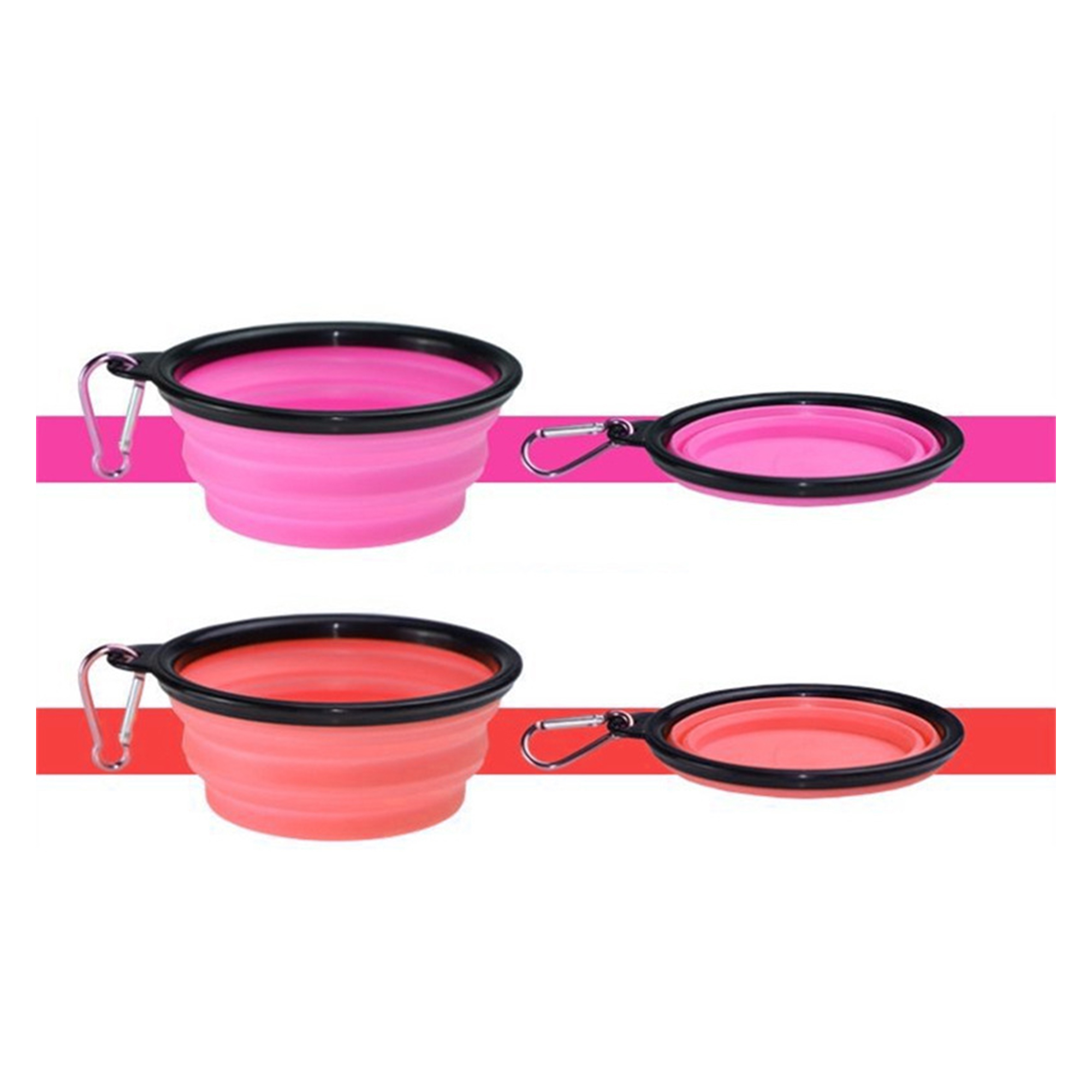 5.5" Collapsible Silicone Pet Feeding Bowl With Metal Clip 6