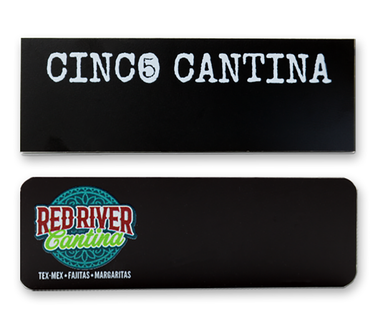 1" x 3" Black Plastic Reusable Badge 5