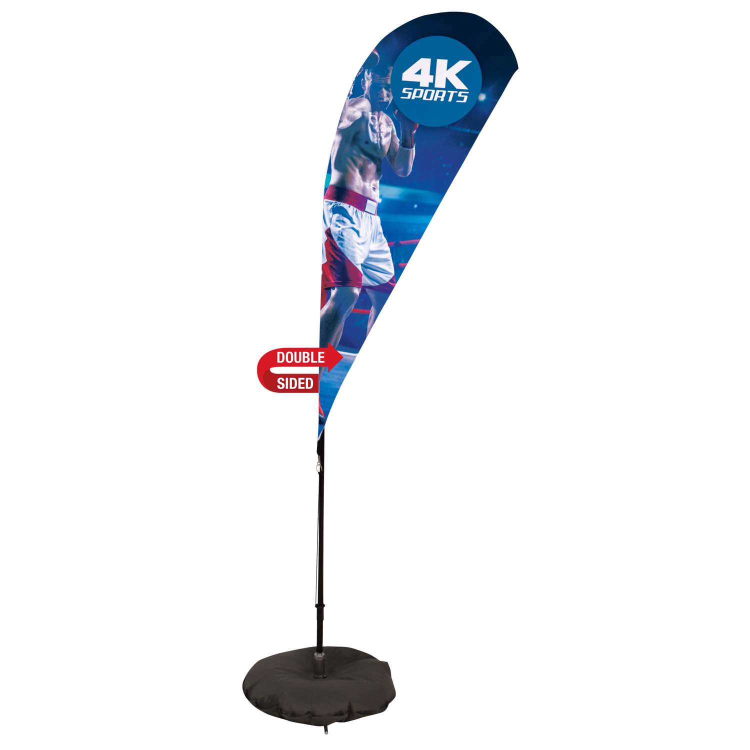 6' Streamline Teardrop Sail Sign Flag Kit (Double-Sided with Three-Legged Scissor Base)