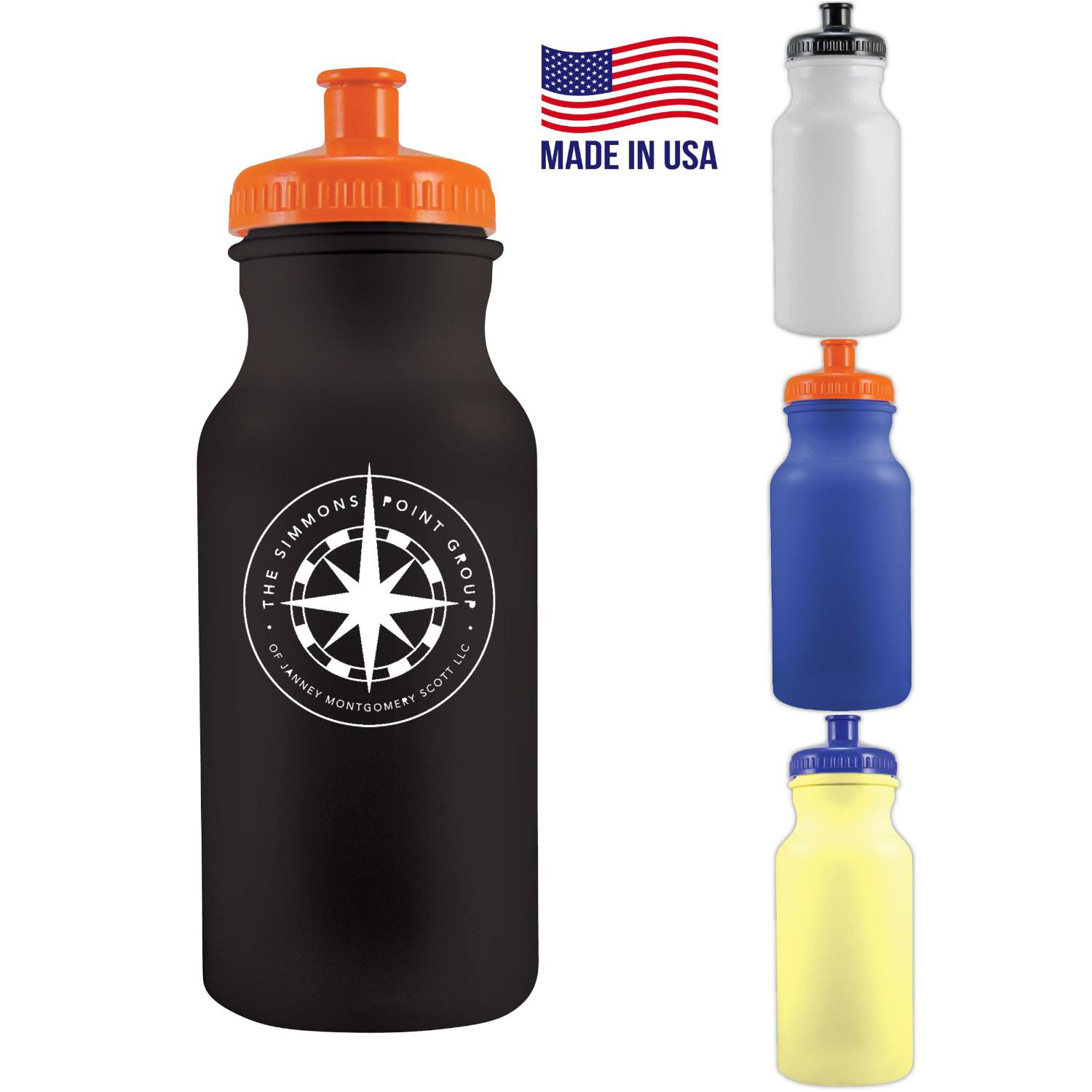 Colored Bike Bottle USA made 20 oz with push spout 4