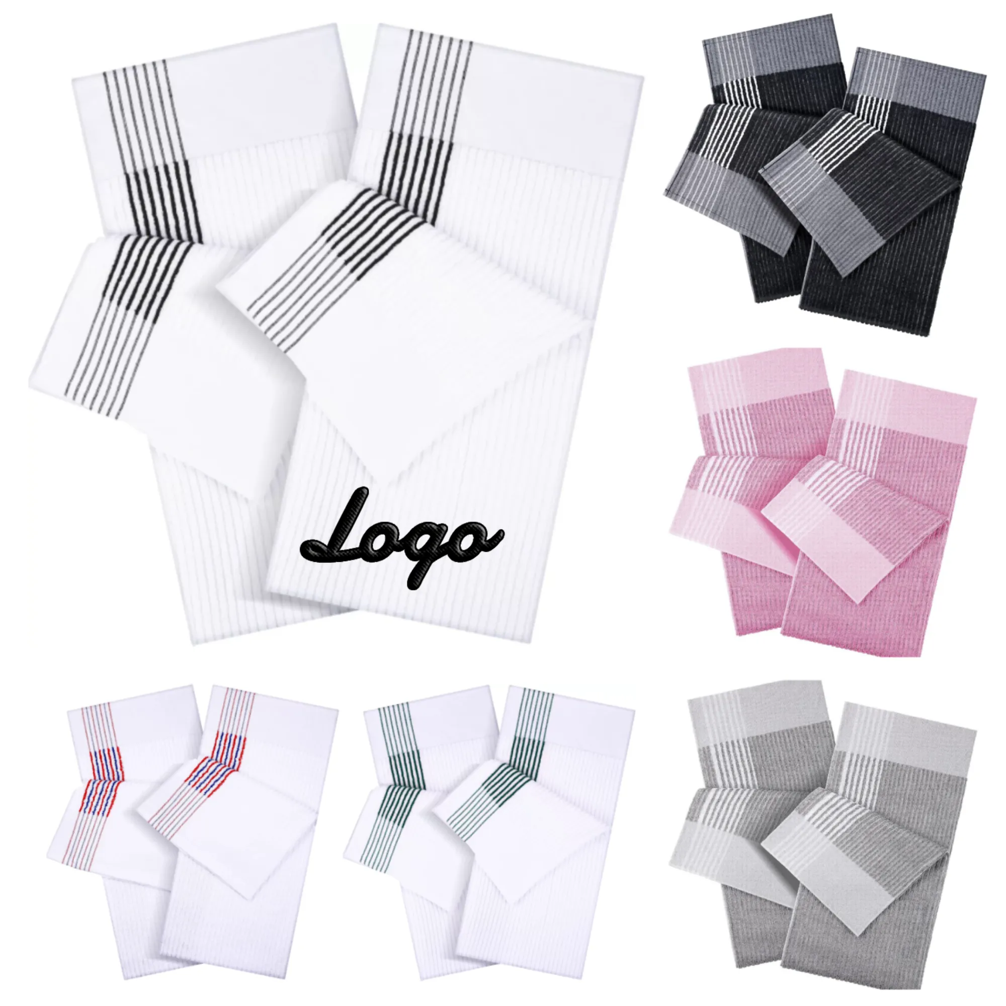 Soft Cotton Striped Custom Embroidery Golf Towels