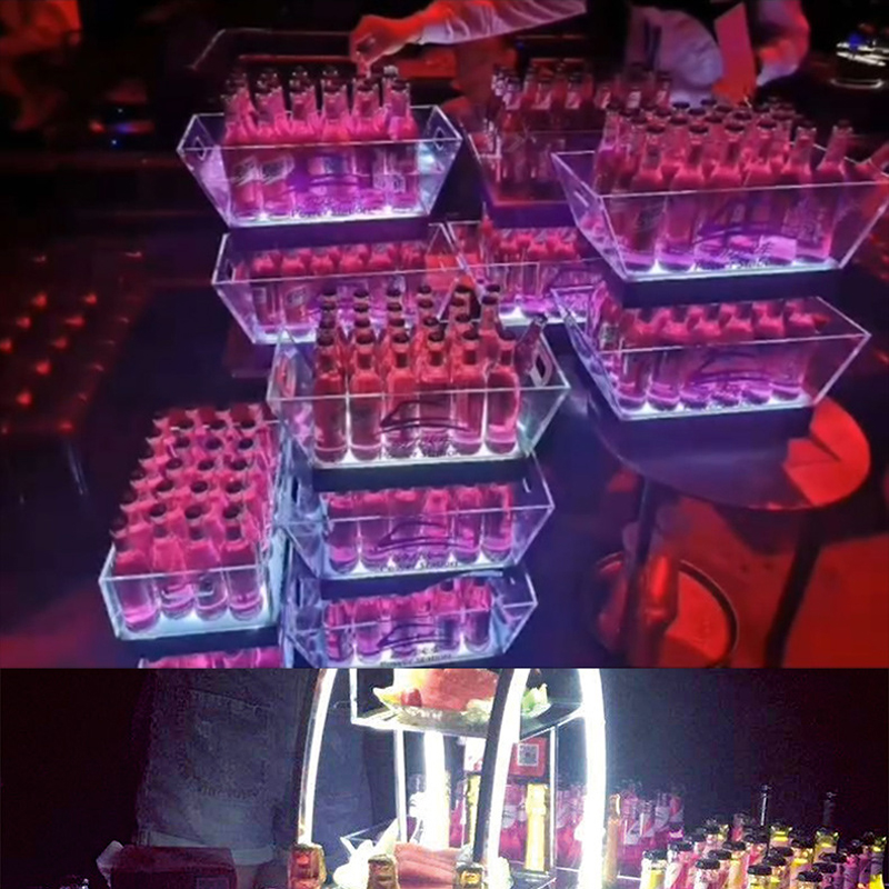 24pcs Bottle Trapezoidal Colorful Gradient Led Ice Bucket 6