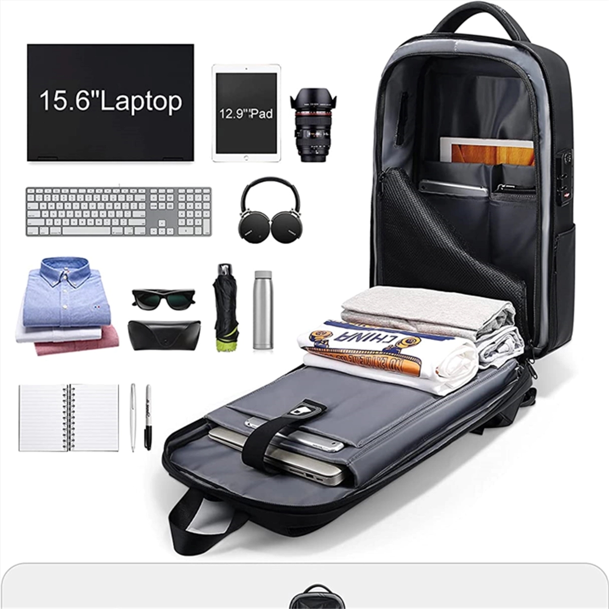 Laptop Backpack For Men 15.6 Inch Hard Shell Anti-Theft 3