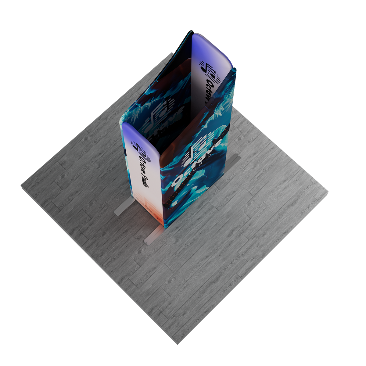 NEW MagLock Sloped Box Fabric Display Kit F - 3'wx6.5' to 8'h 2