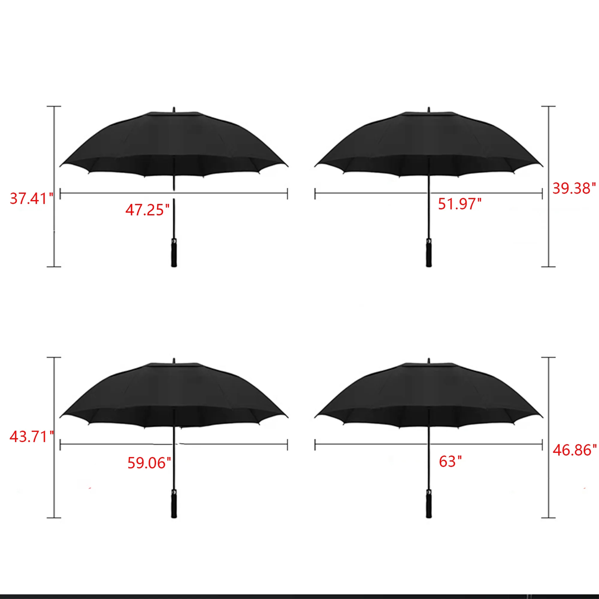 60" Arc Windproof Vented Golf Umbrella 3