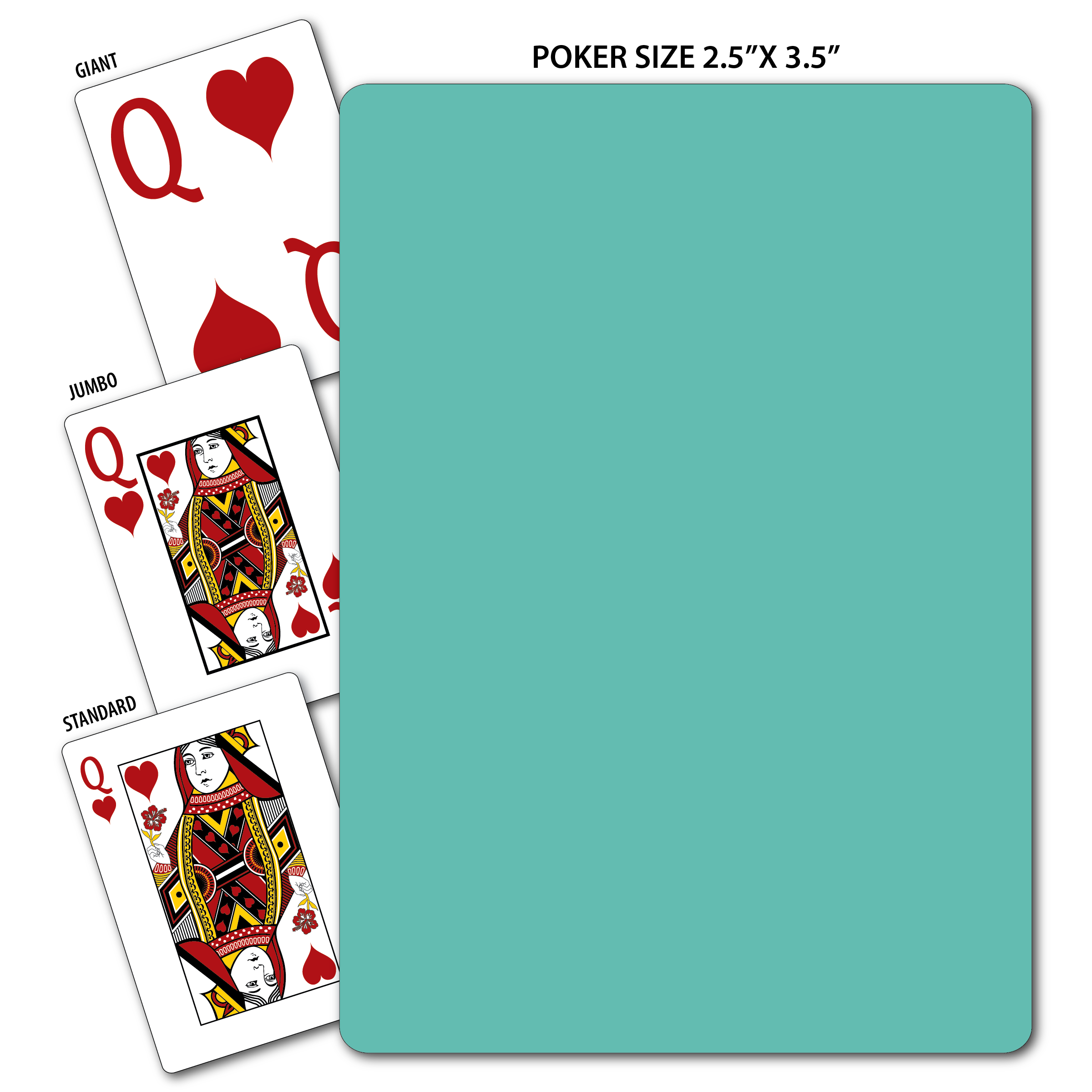 Solid Back Aqua Poker Size Playing Cards 4