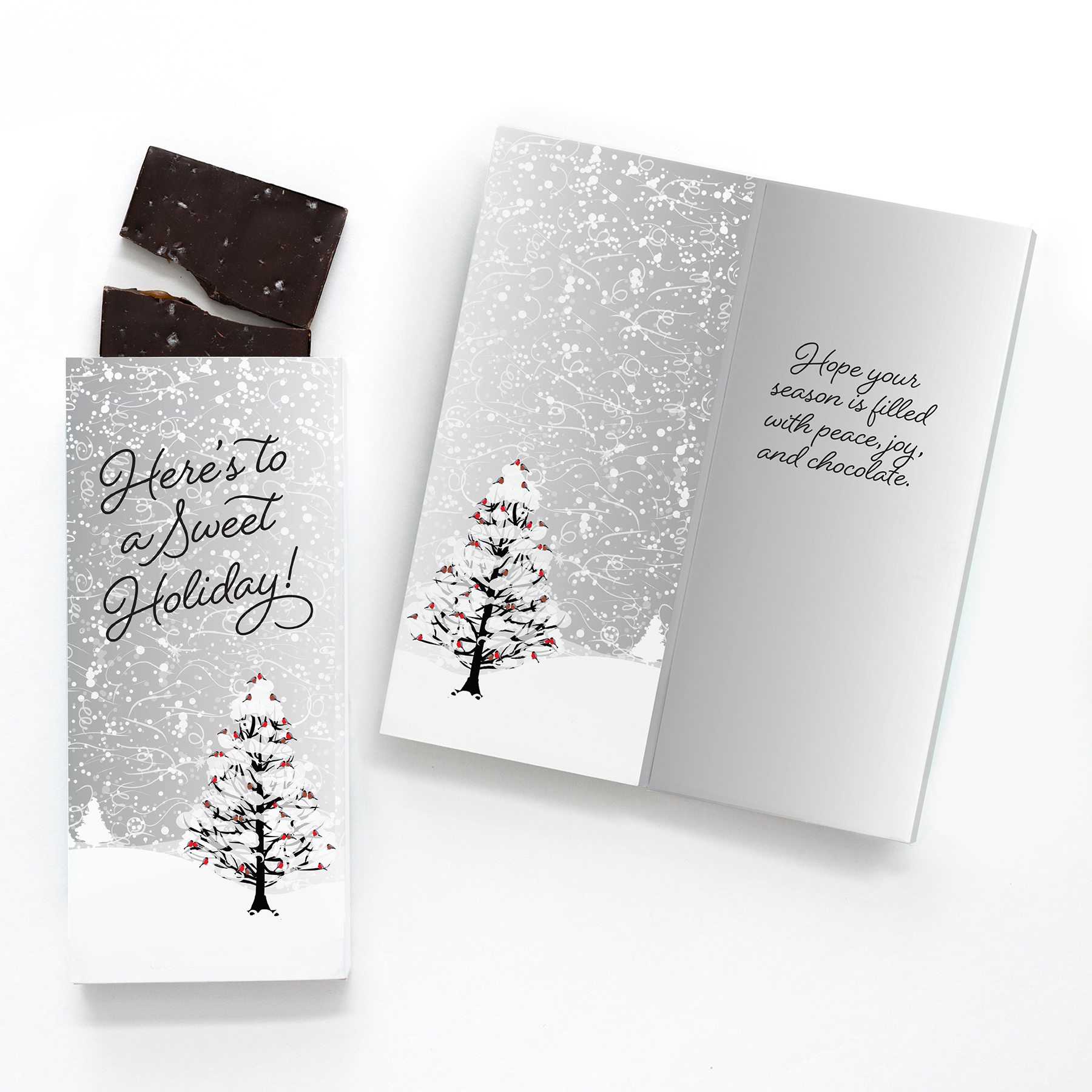 One Color Foil-Stamped Stock Cardinals Sweeter Cards with Sea Salt Caramel Chocolate Bar 2