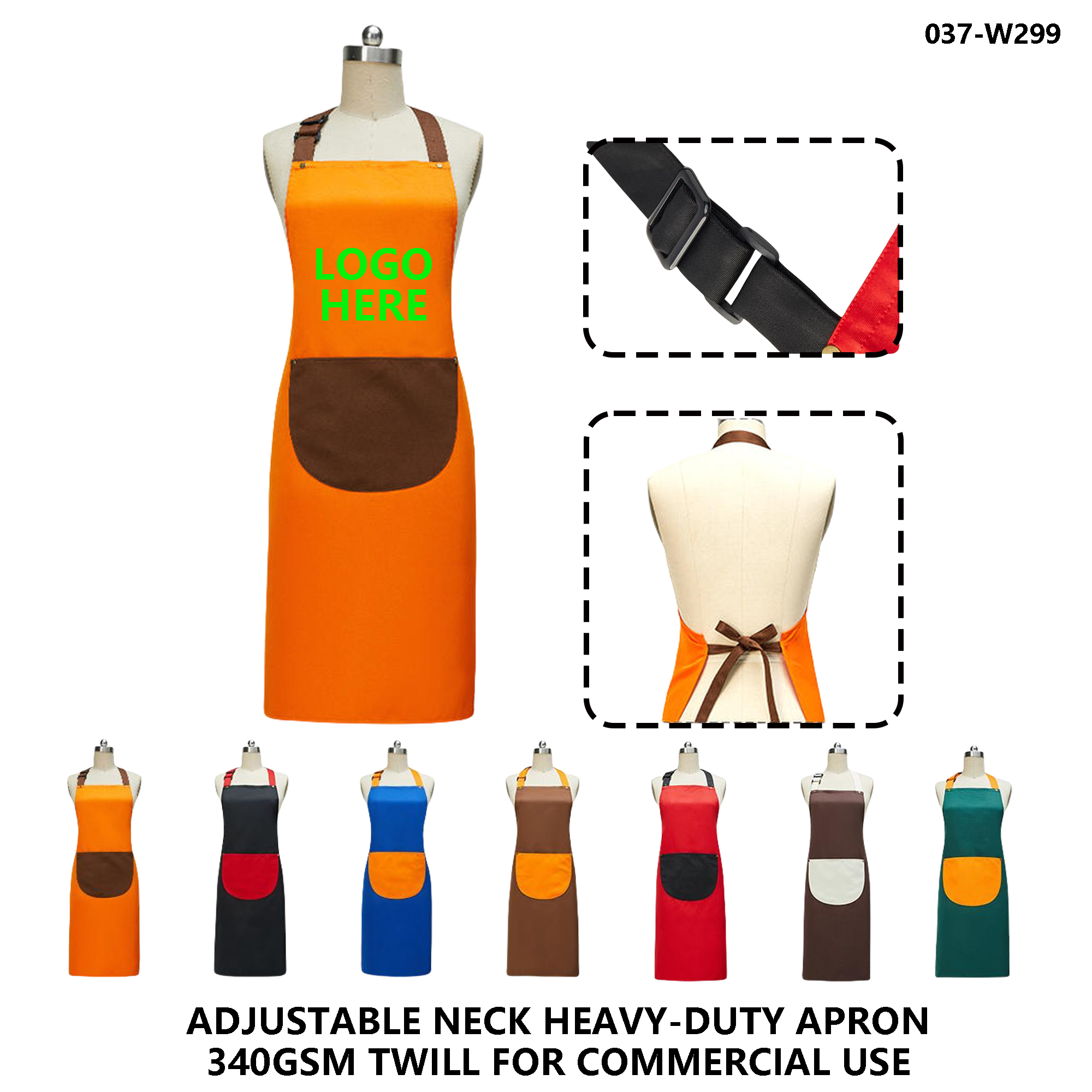 Color-Block Custom Apron for Professionals - Logo Ready & Heavy-Duty 2