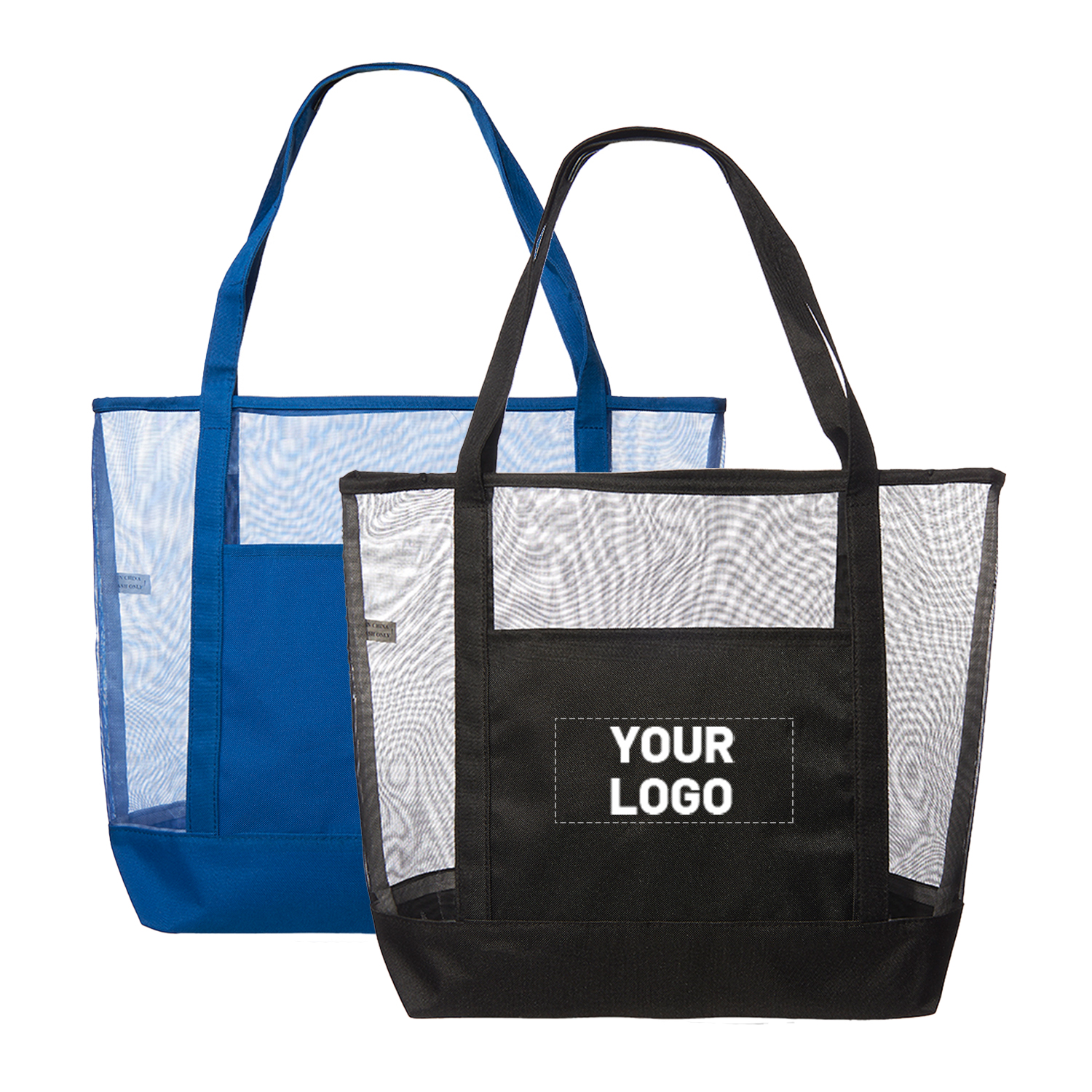 Mesh Beach Tote Bag, custom tote bag with logo imprint 2