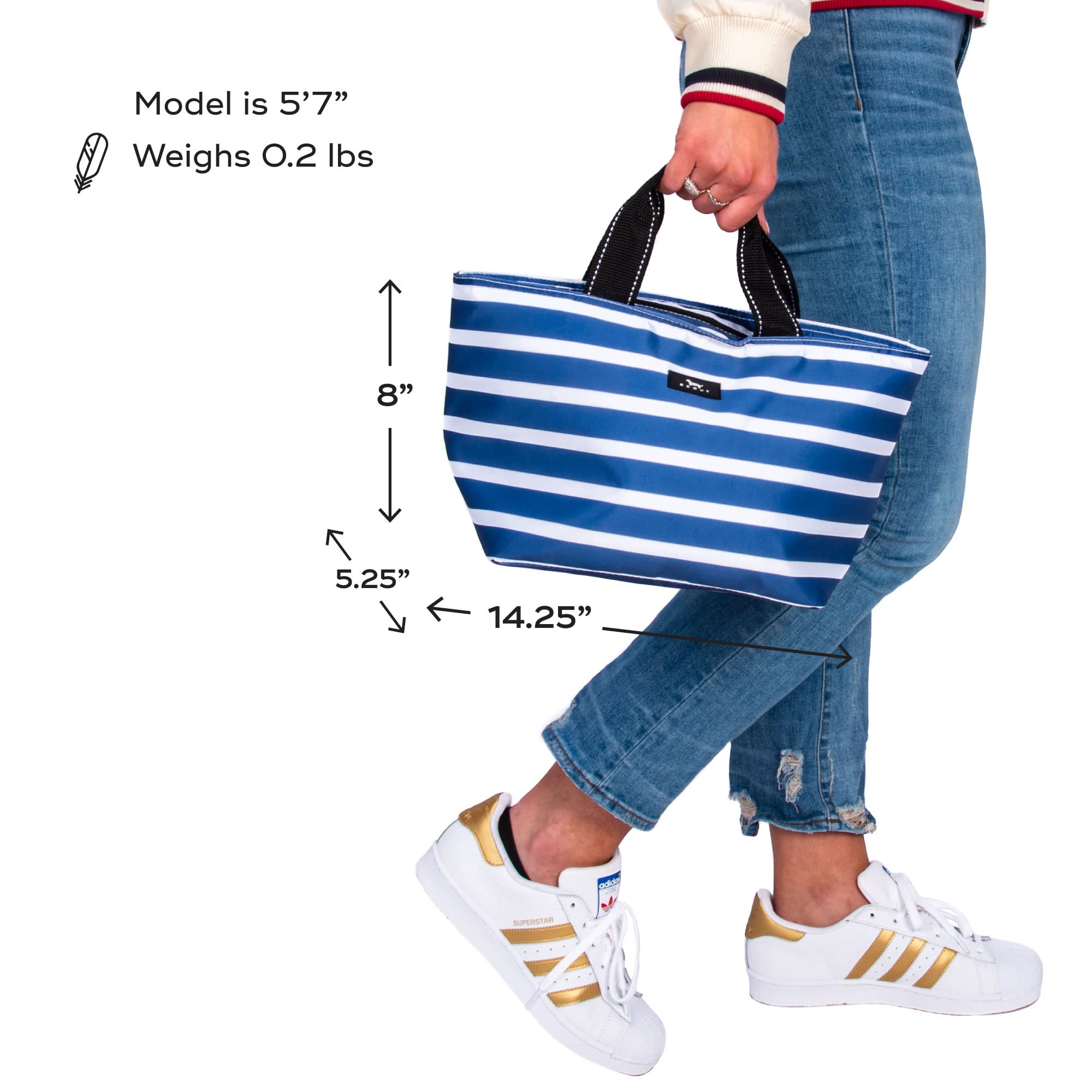 Portable Fashionable Stripe Insulated Lunch Bag 6