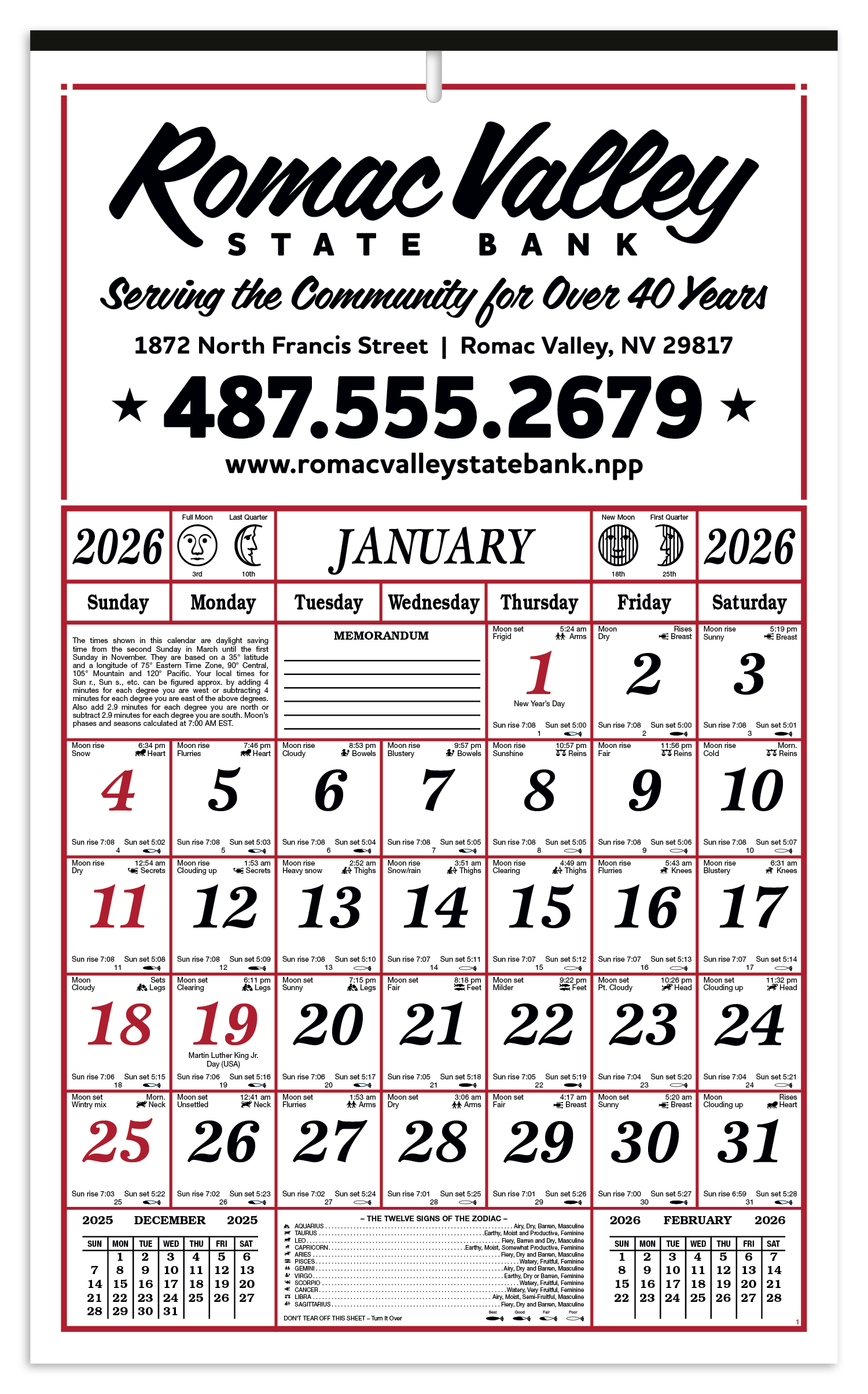 Skinner & Kennedy® 7-Sheet Almanac 6