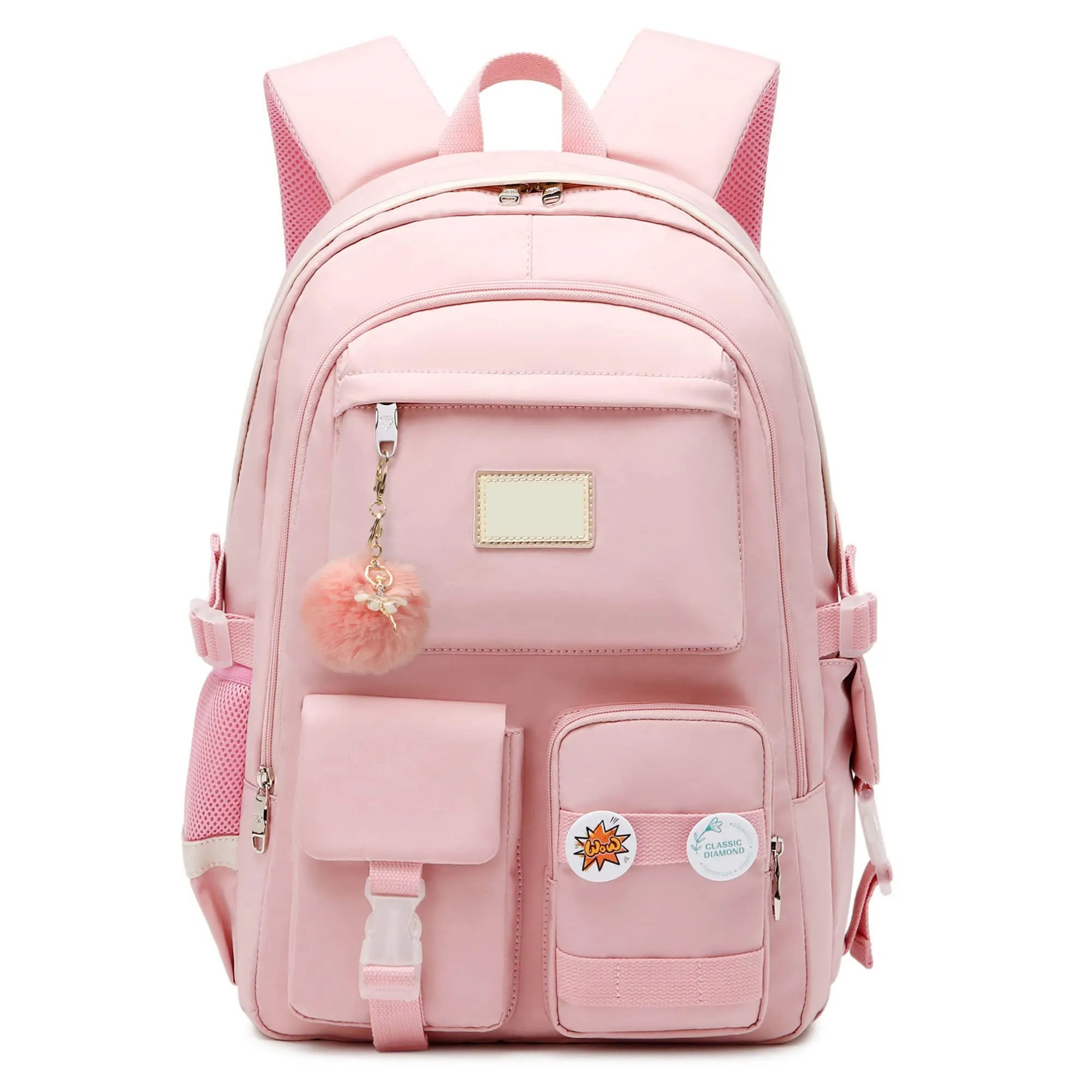 Custom Charming Pom-Pom Nylon Polyester Backpack 7