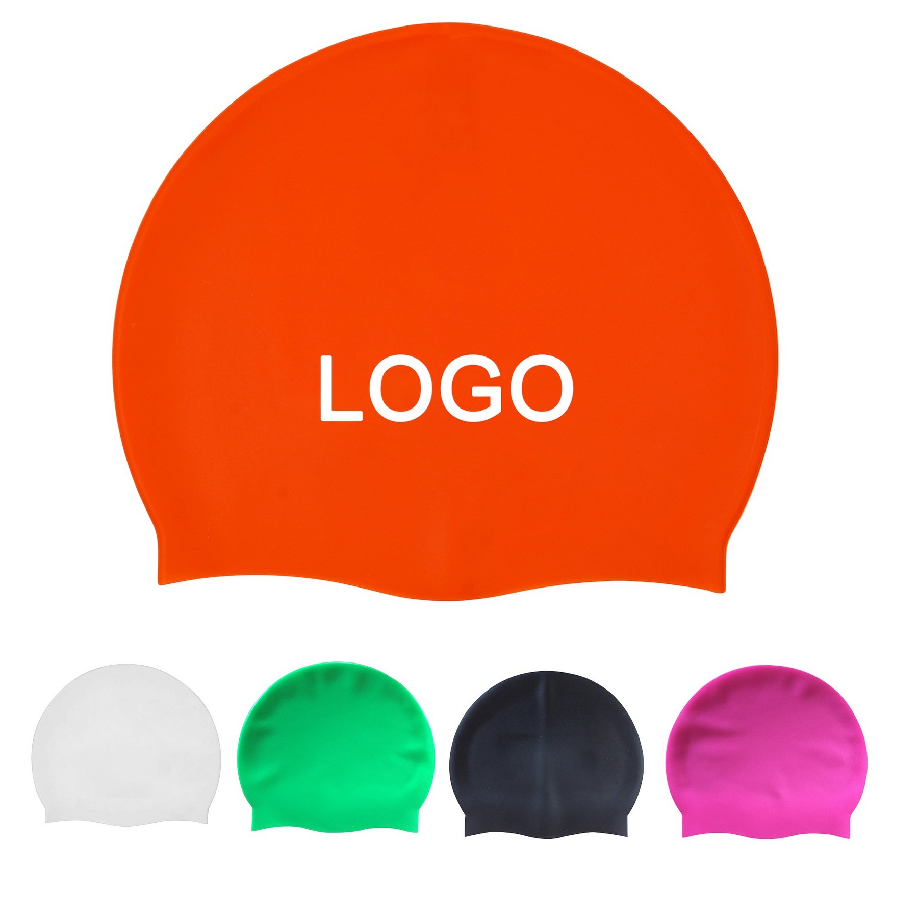 Adult's Waterproof Silicone Swim Cap 2